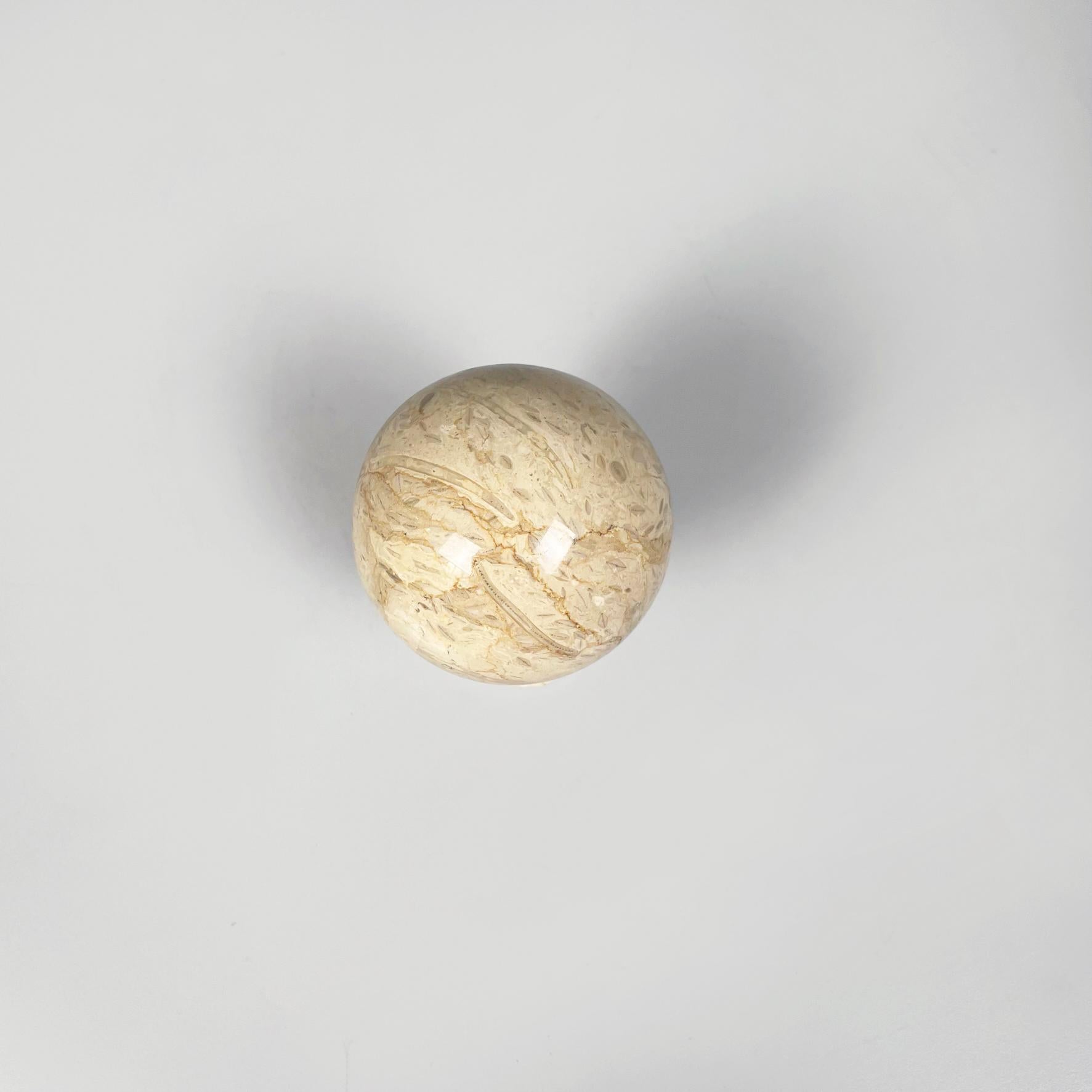 Italian Midcentury Geometric Spherical Sculpture in Beige Onyx Stone, 1960s In Good Condition In MIlano, IT