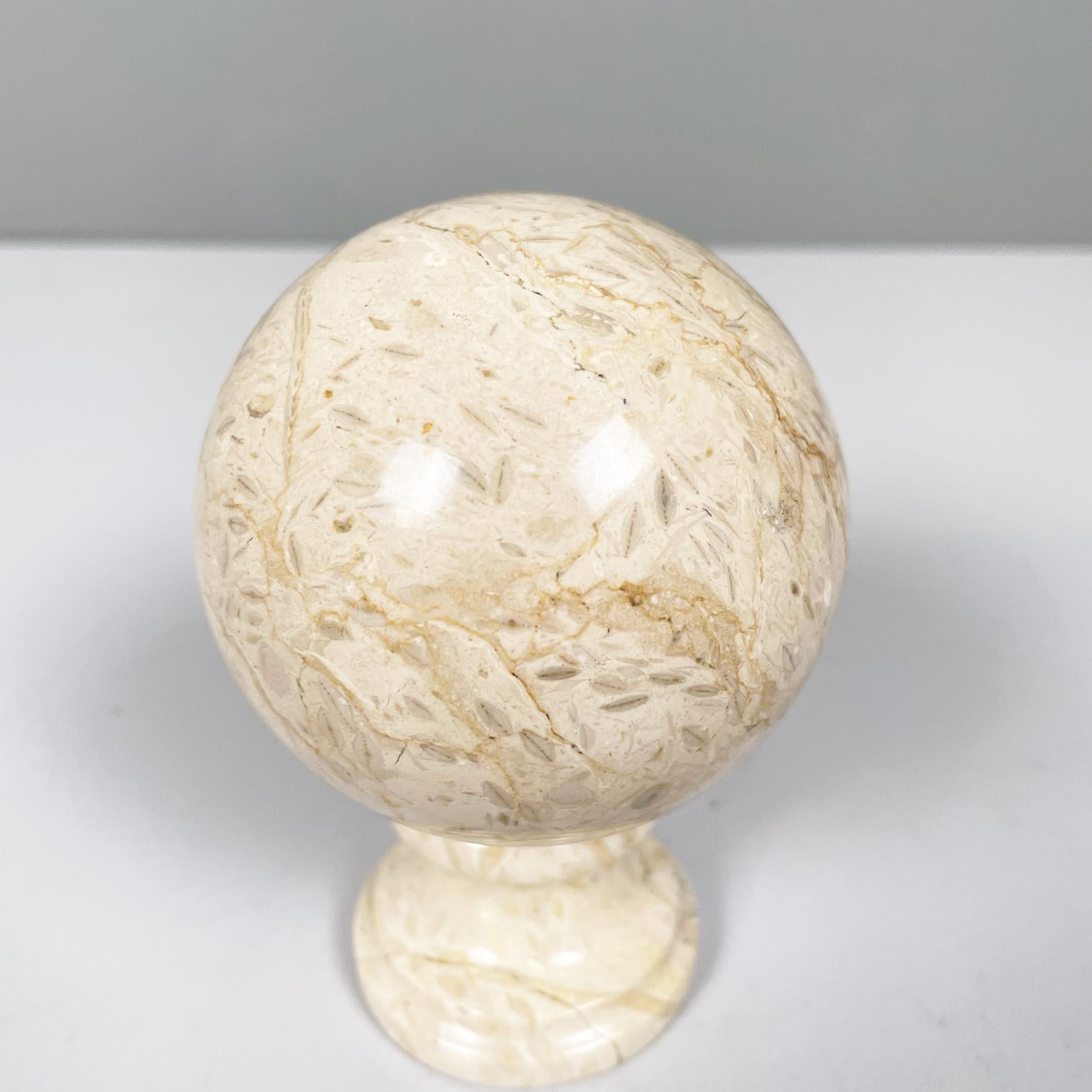 Mid-20th Century Italian Midcentury Geometric Spherical Sculpture in Beige Onyx Stone, 1960s
