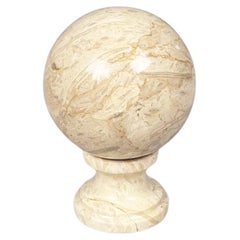 Vintage Italian Midcentury Geometric Spherical Sculpture in Beige Onyx Stone, 1960s