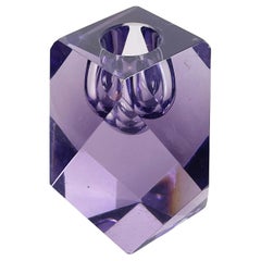 Vintage Italian Mid-Century Geometrical single flame candle holder in alexandrite, 1970s