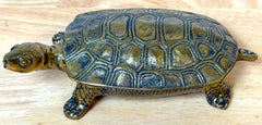 Italian Mid-Century Gilt & Patinated Bronze Turtle Hinged Box, circa 1960s