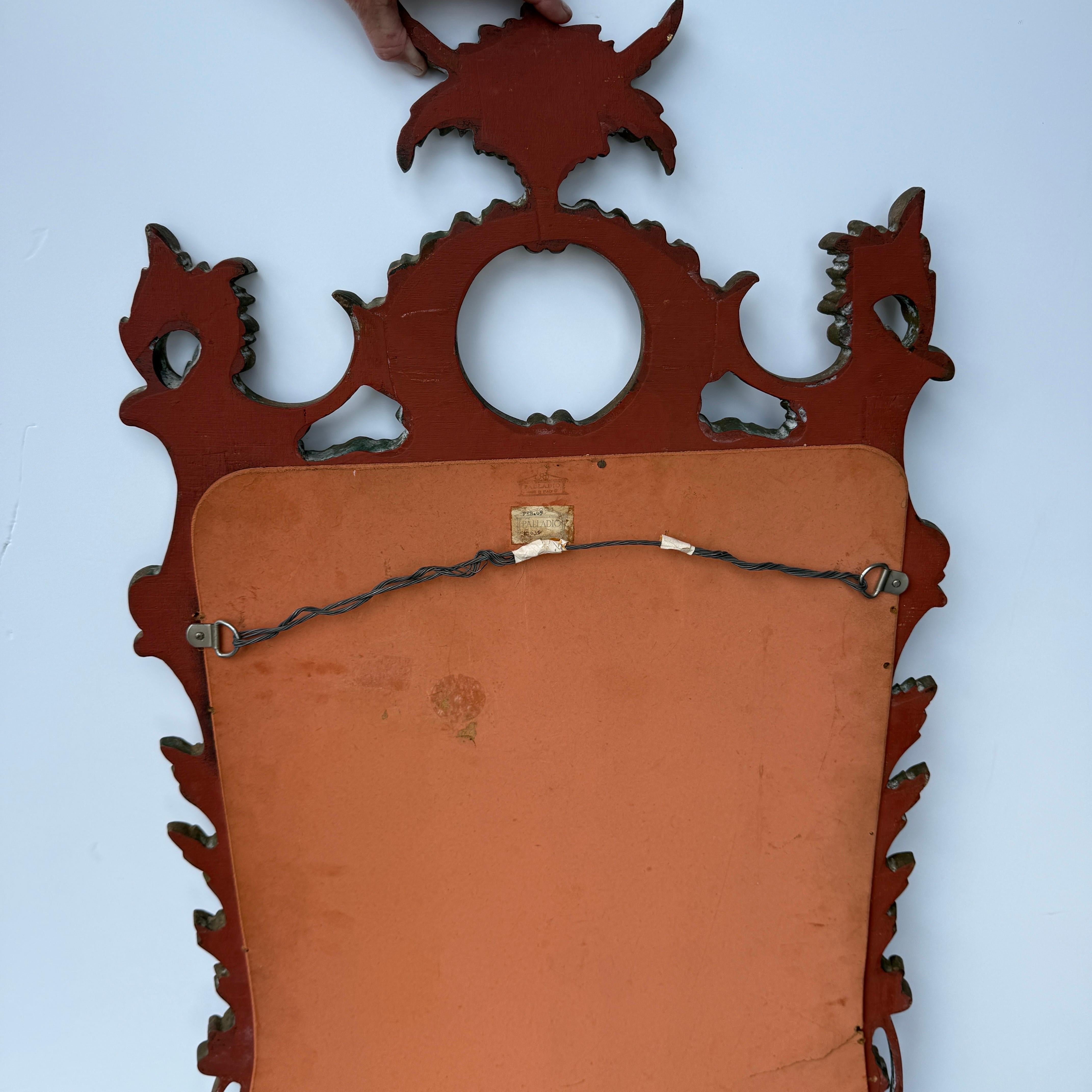 Italian Mid-Century Gilt Wood Carved Wall Mirror, 1950s For Sale 9