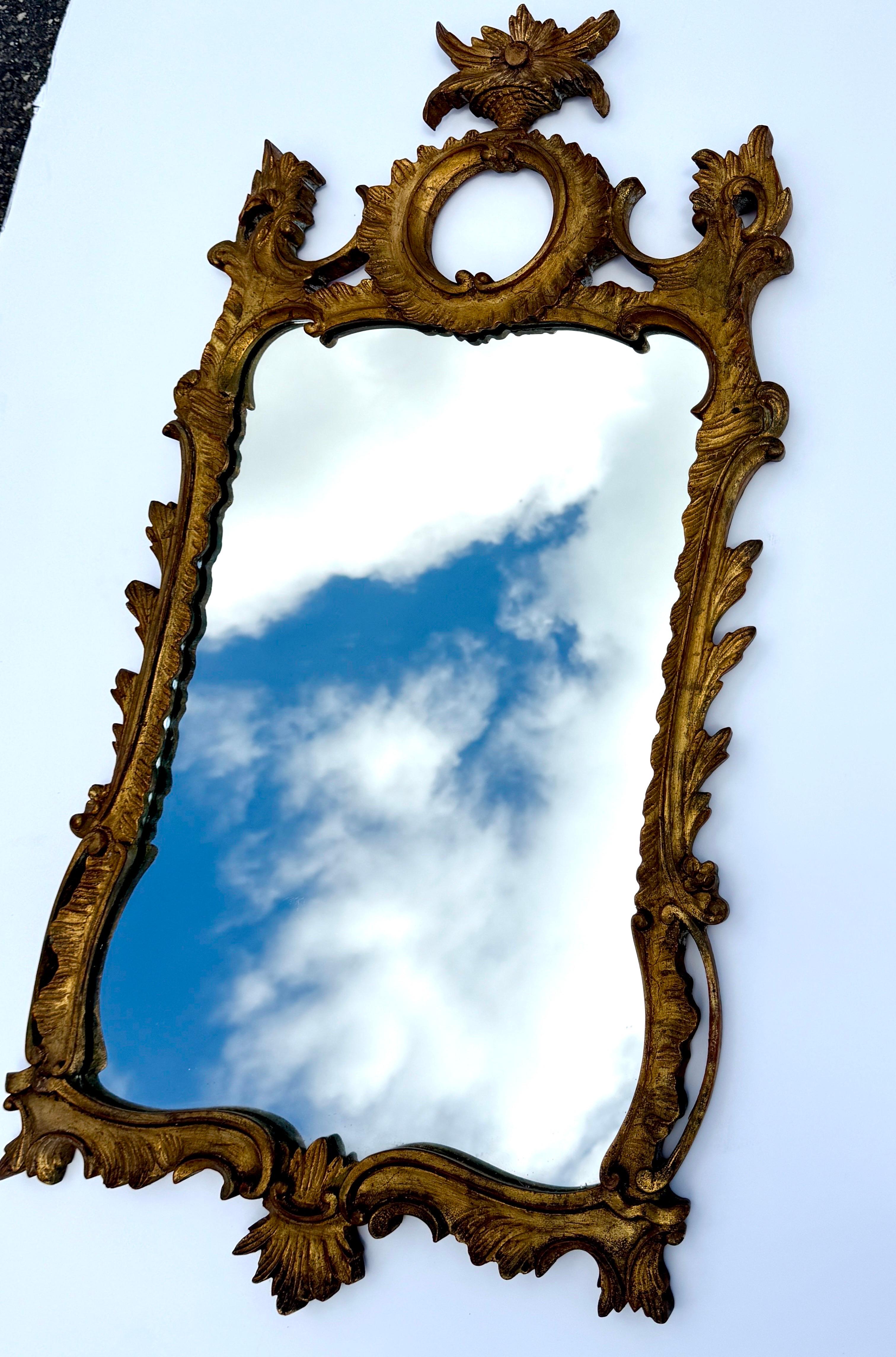 Italian Mid-Century Gilt Wood Carved Wall Mirror, 1950s For Sale 12