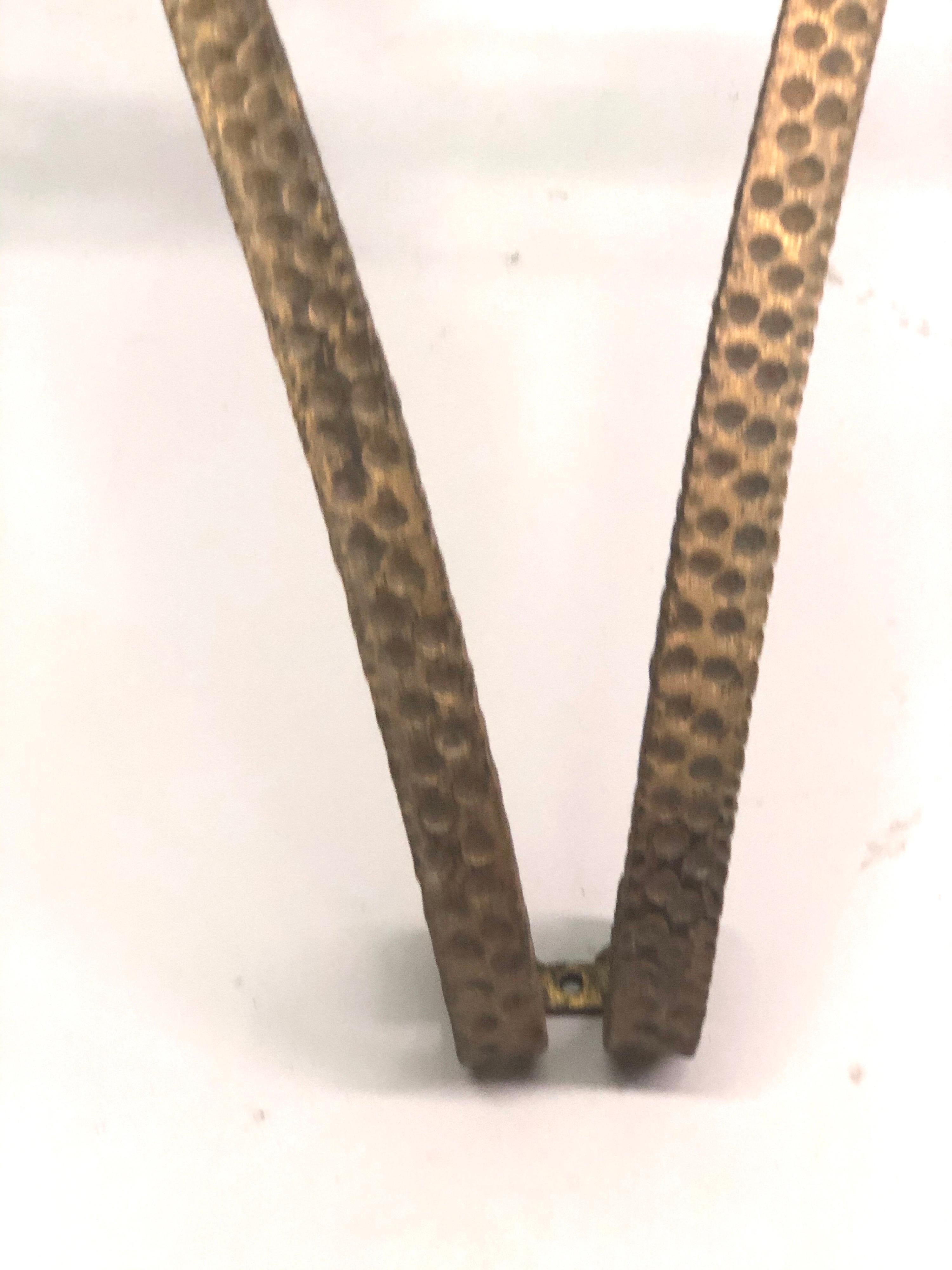 Italian Midcentury Gilt Wrought Iron Demilune Wall Console by Pierluigi Colli For Sale 2