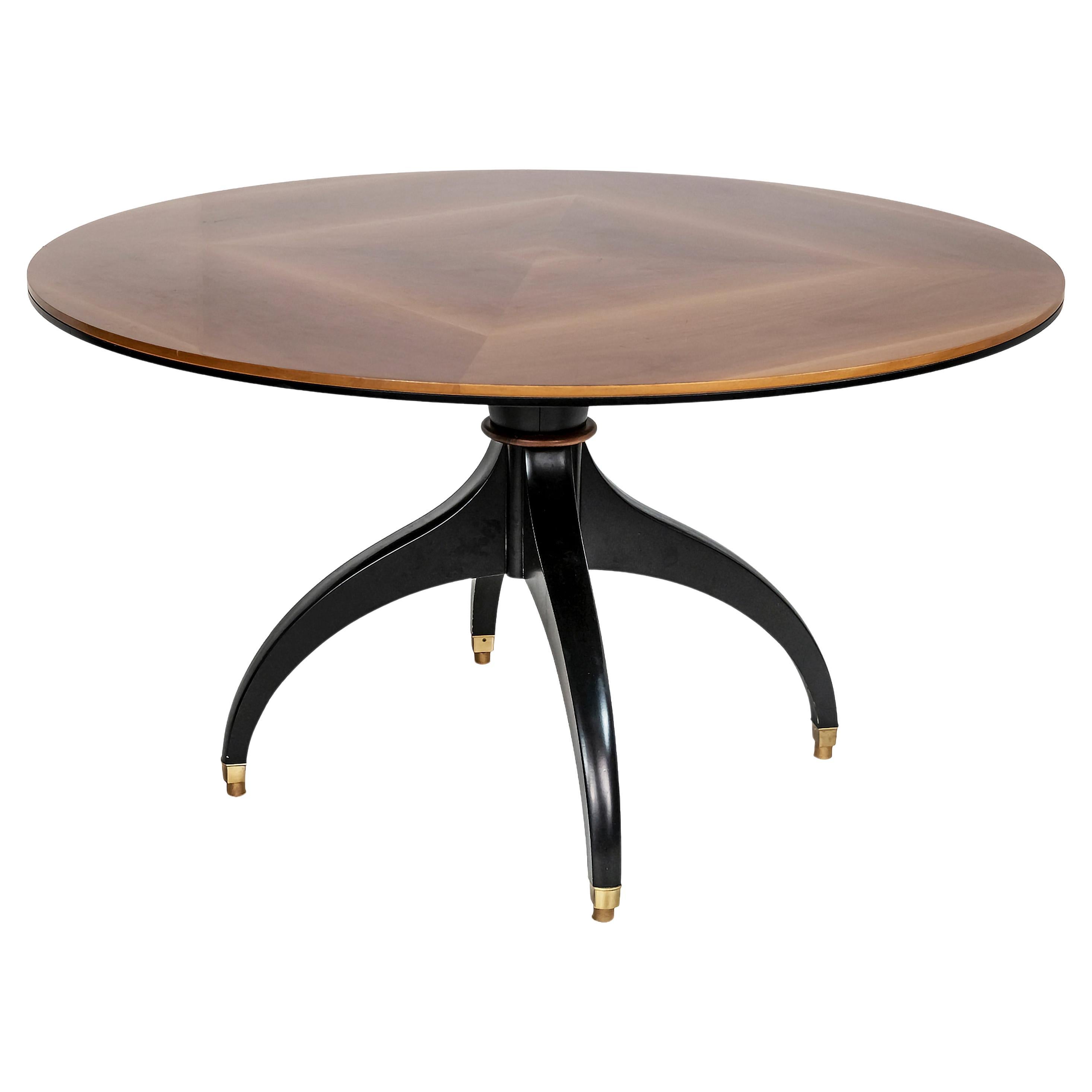 Table de salle à manger ronde italienne Giorgetti du milieu du siècle dernier, années 1980 en vente