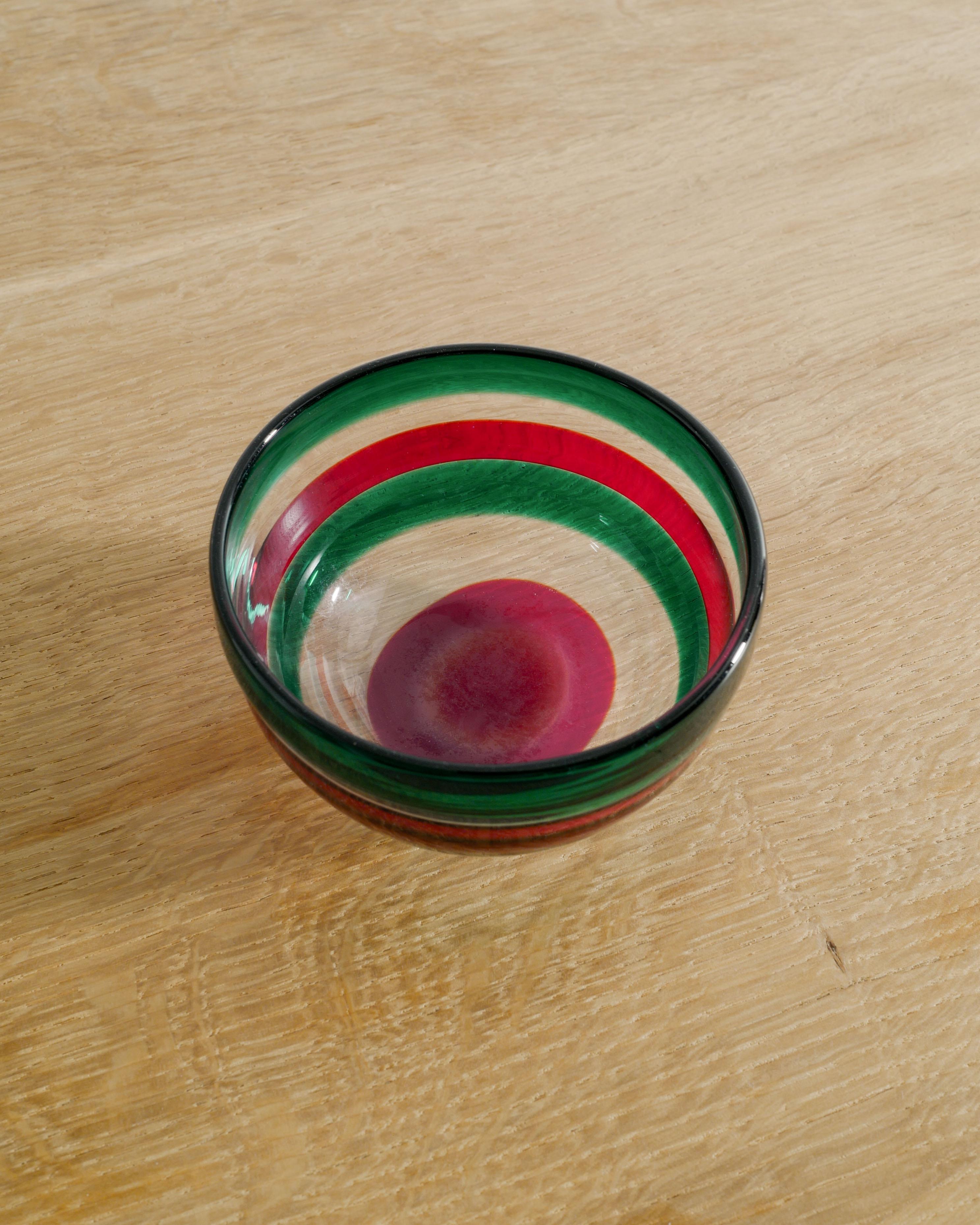 Milieu du XXe siècle Bol en verre italien du milieu du siècle par Fulvio Bianconi pour Venini Italie, années 1950 en vente