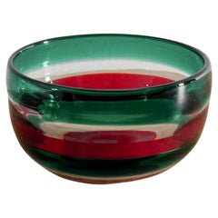 Italian Mid Century Glass Bowl by Fulvio Bianconi For Venini Italy, 1950s