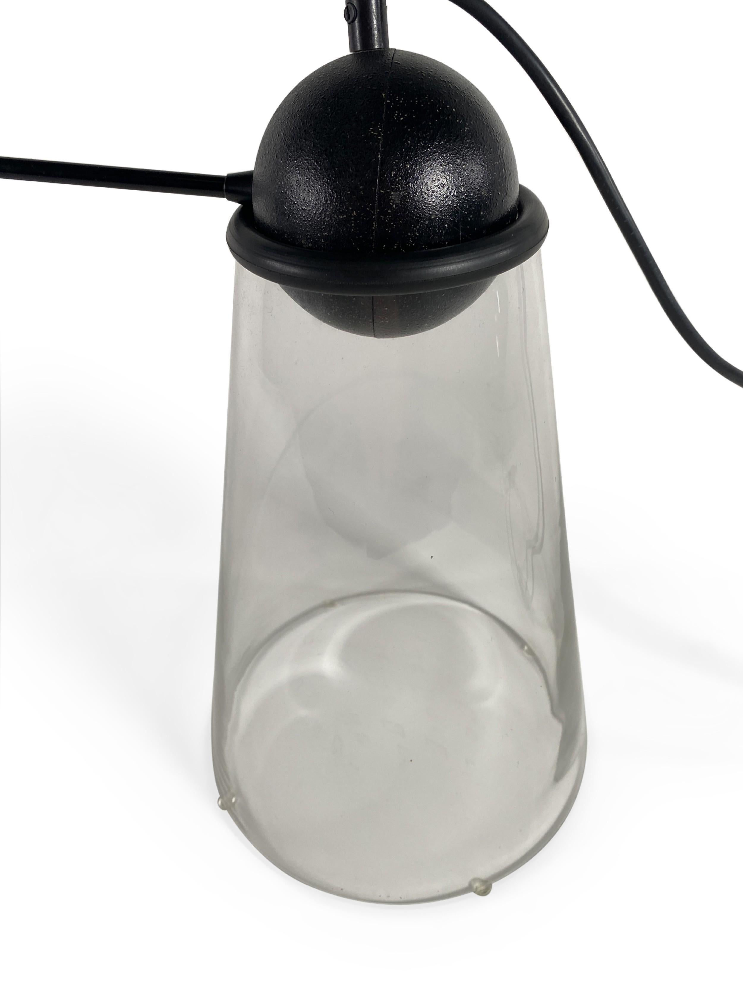 Hand-Crafted Italian Mid-Century Glass Cone Desk Lamp For Sale