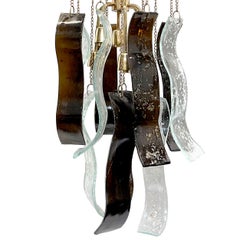 Italian Mid Century Glass Light Fixture