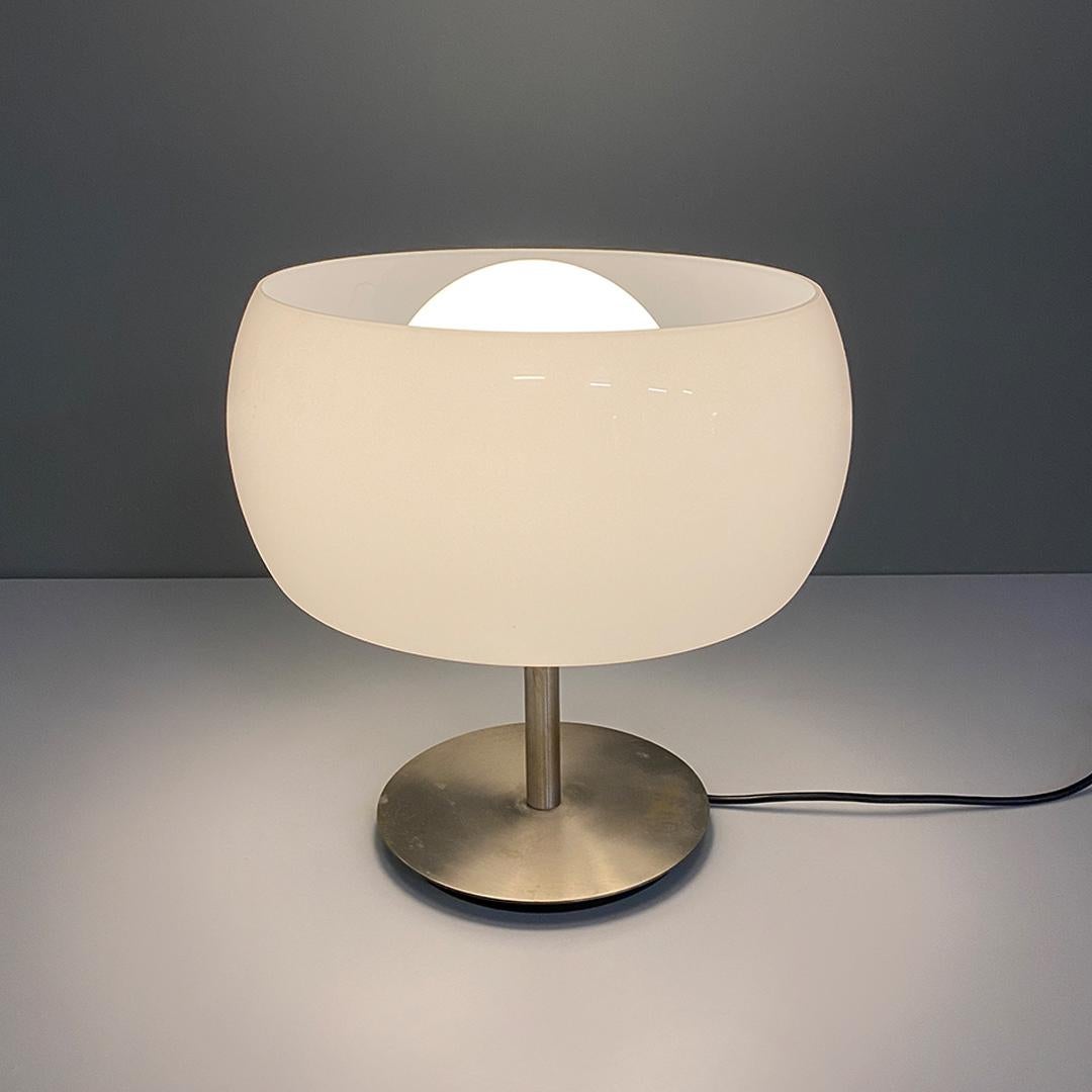 Italian Midcentury Glass Metal Erse Table Lamp by Magistretti for Artemide 1960 6