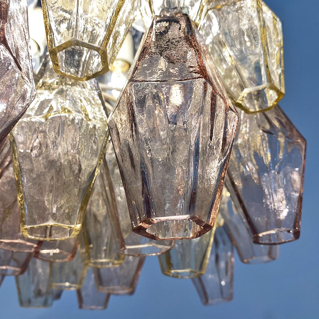 Italian mid century glass Poliedri chandelier by Carlo Scarpa for Venini, 1958 4
