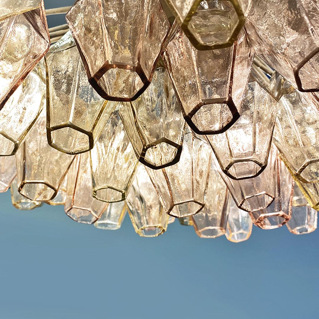 Mid-20th Century Italian mid century glass Poliedri chandelier by Carlo Scarpa for Venini, 1958 For Sale