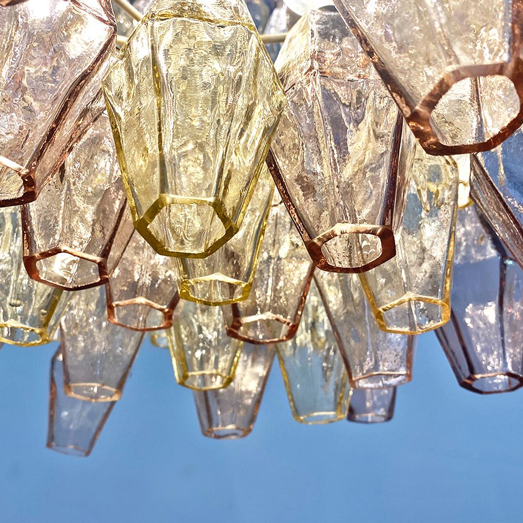 Italian mid century glass Poliedri chandelier by Carlo Scarpa for Venini, 1958 2