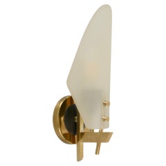 Italian Mid Century Glass Shield Sconce