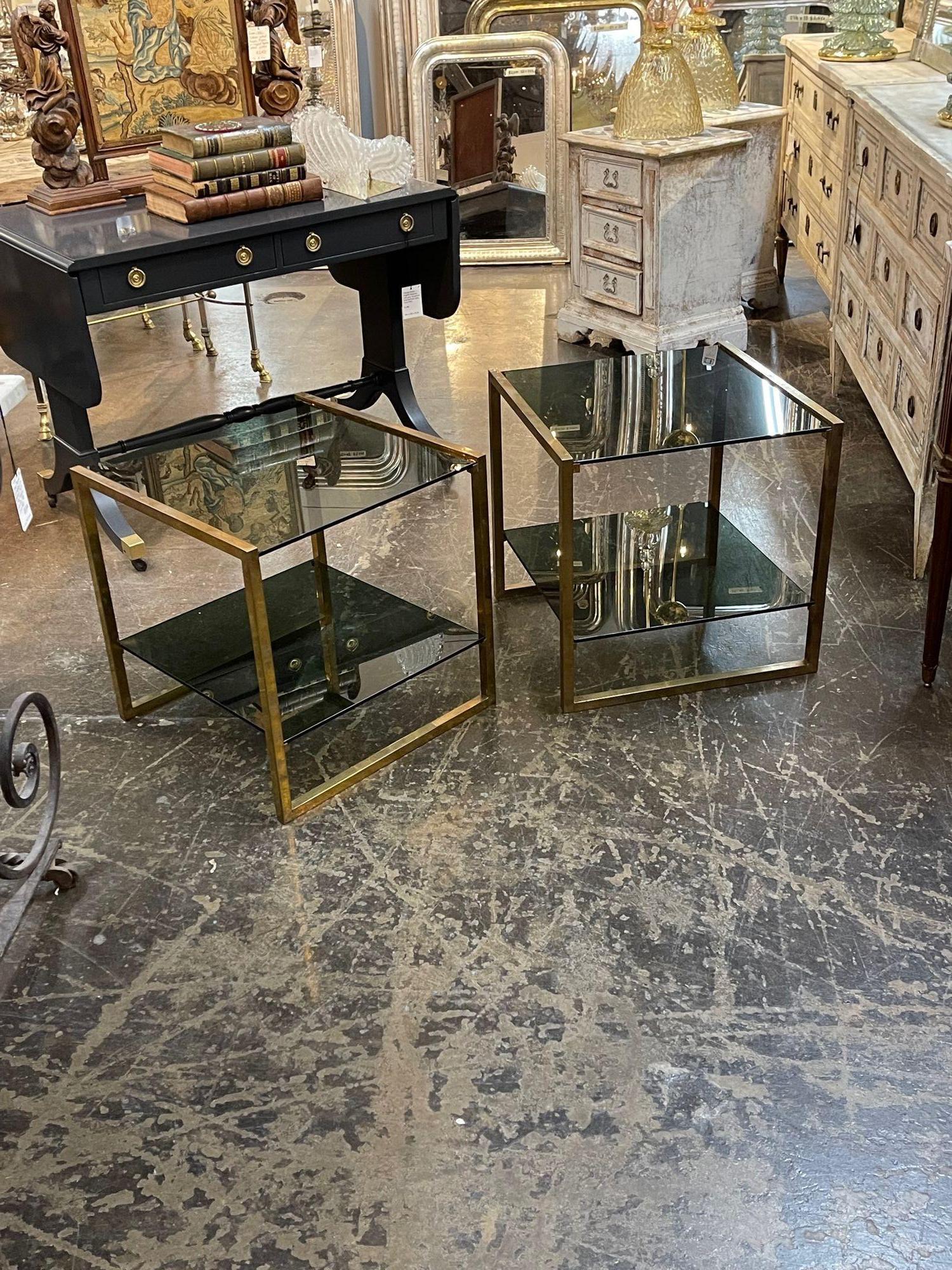 Italian Mid-Century Glass Side Table 2