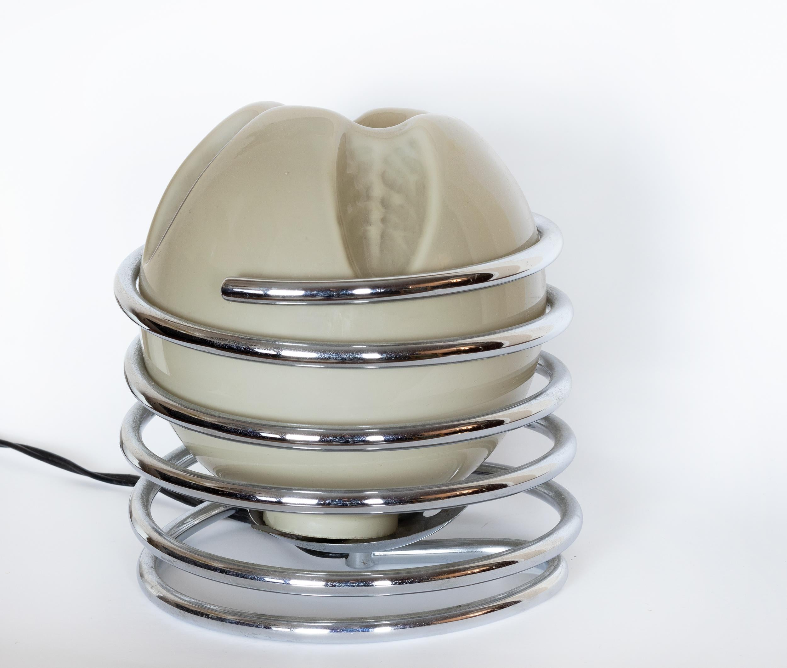 Lampe de table en verre italienne du milieu du siècle, 20e siècle en vente 5