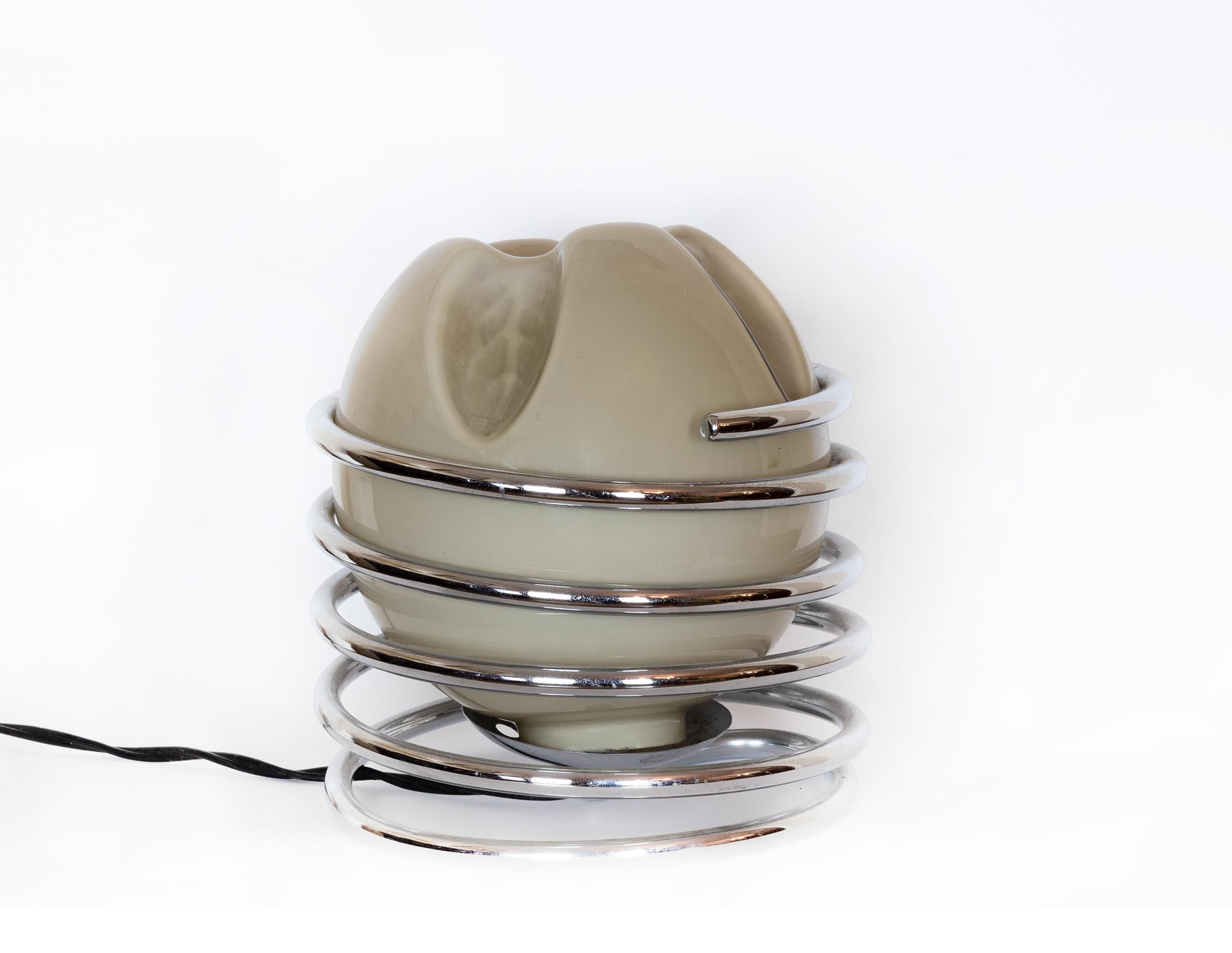 Métal Lampe de table en verre italienne du milieu du siècle, 20e siècle en vente