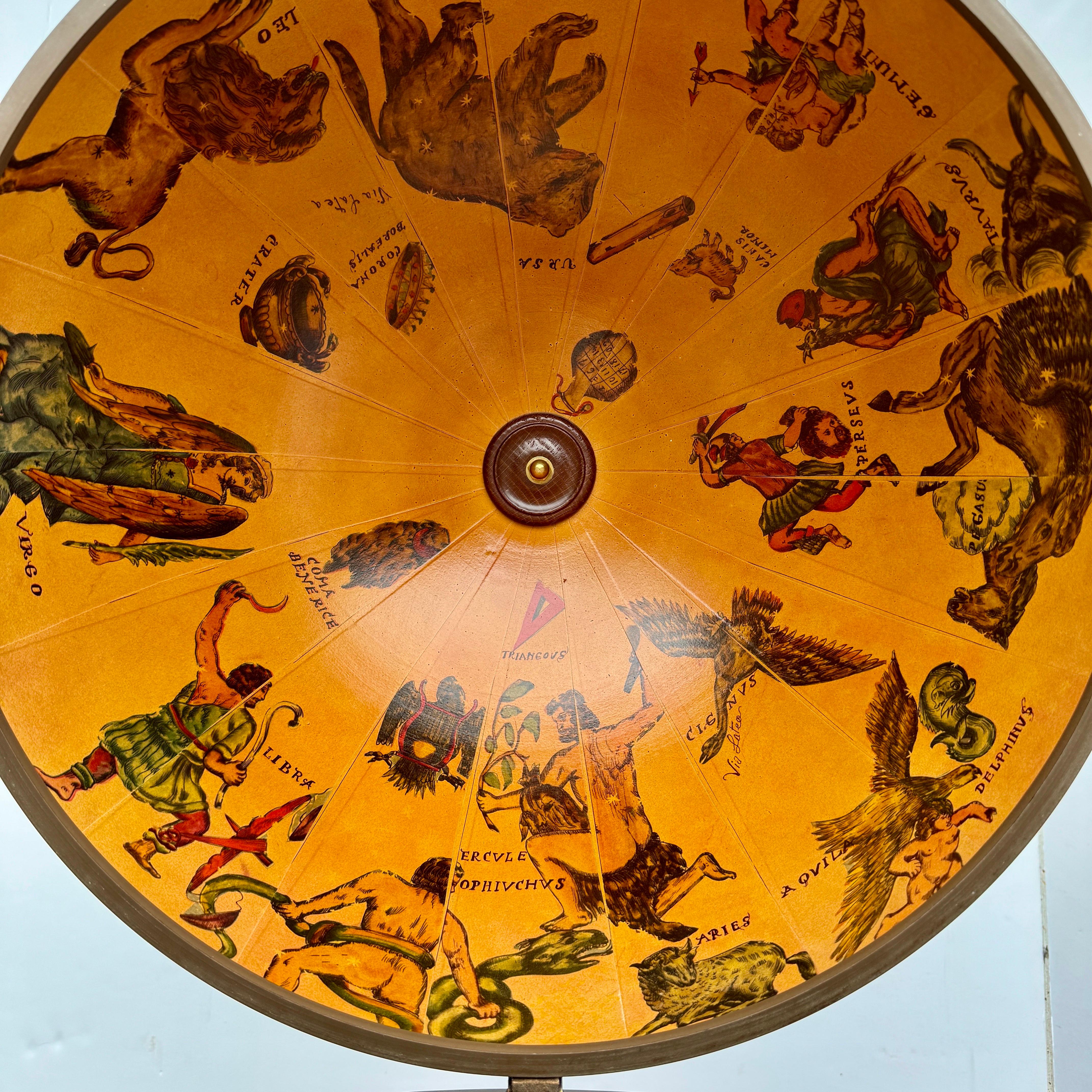 Italian Mid-Century Globe Zodiac Bar Cart  For Sale 9
