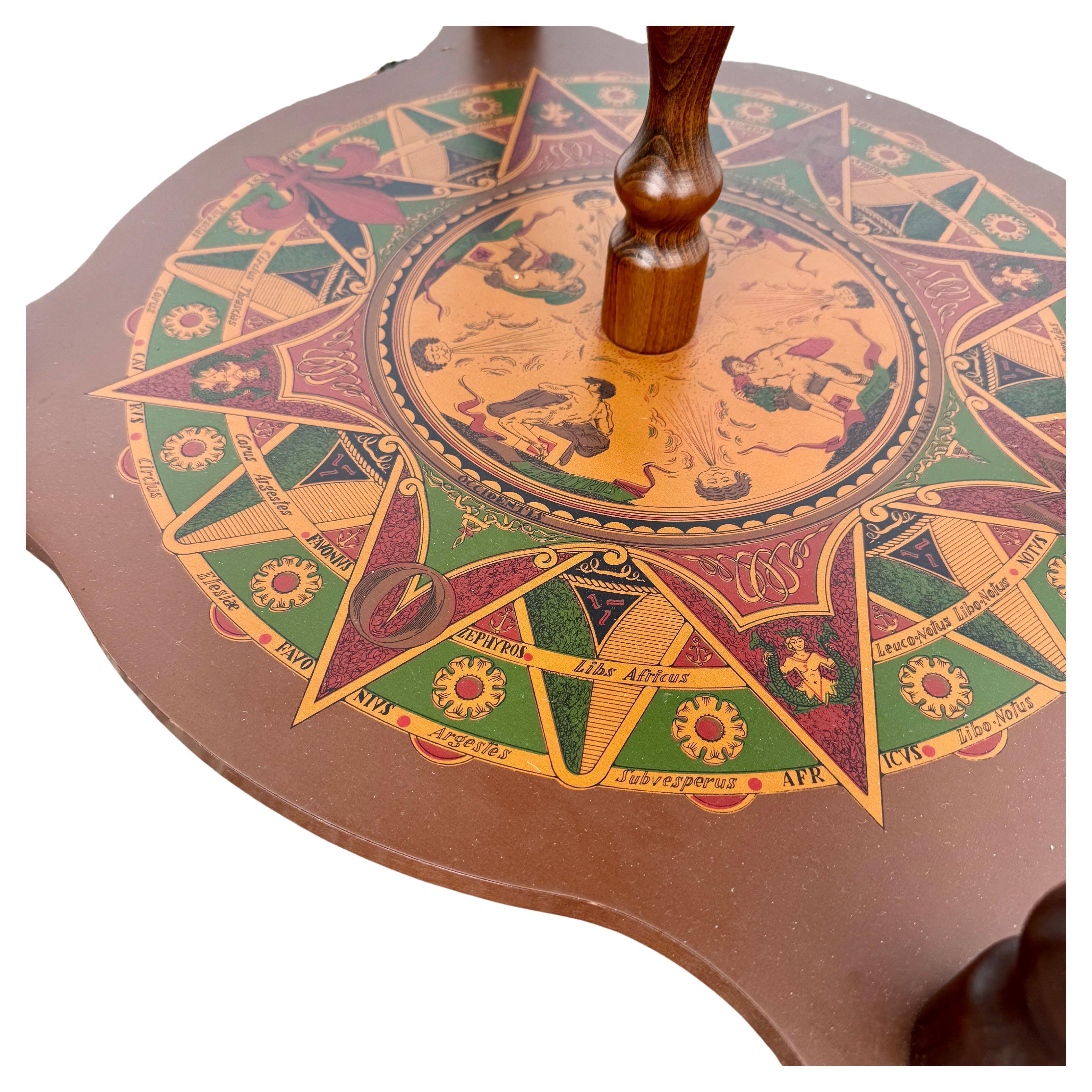 Italienischer Globus Zodiac Barwagen aus der Jahrhundertmitte (Holz)