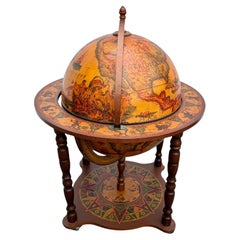 Italian Mid-Century Globe Zodiac Bar Cart 