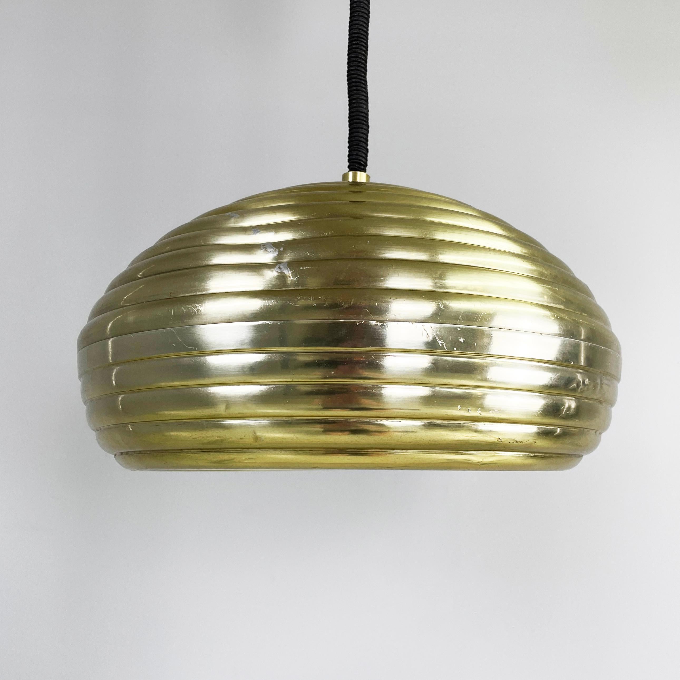 Italian mid-century gold Chandelier Splugen Brau  by Castiglioni for Flos, 1960s For Sale 4