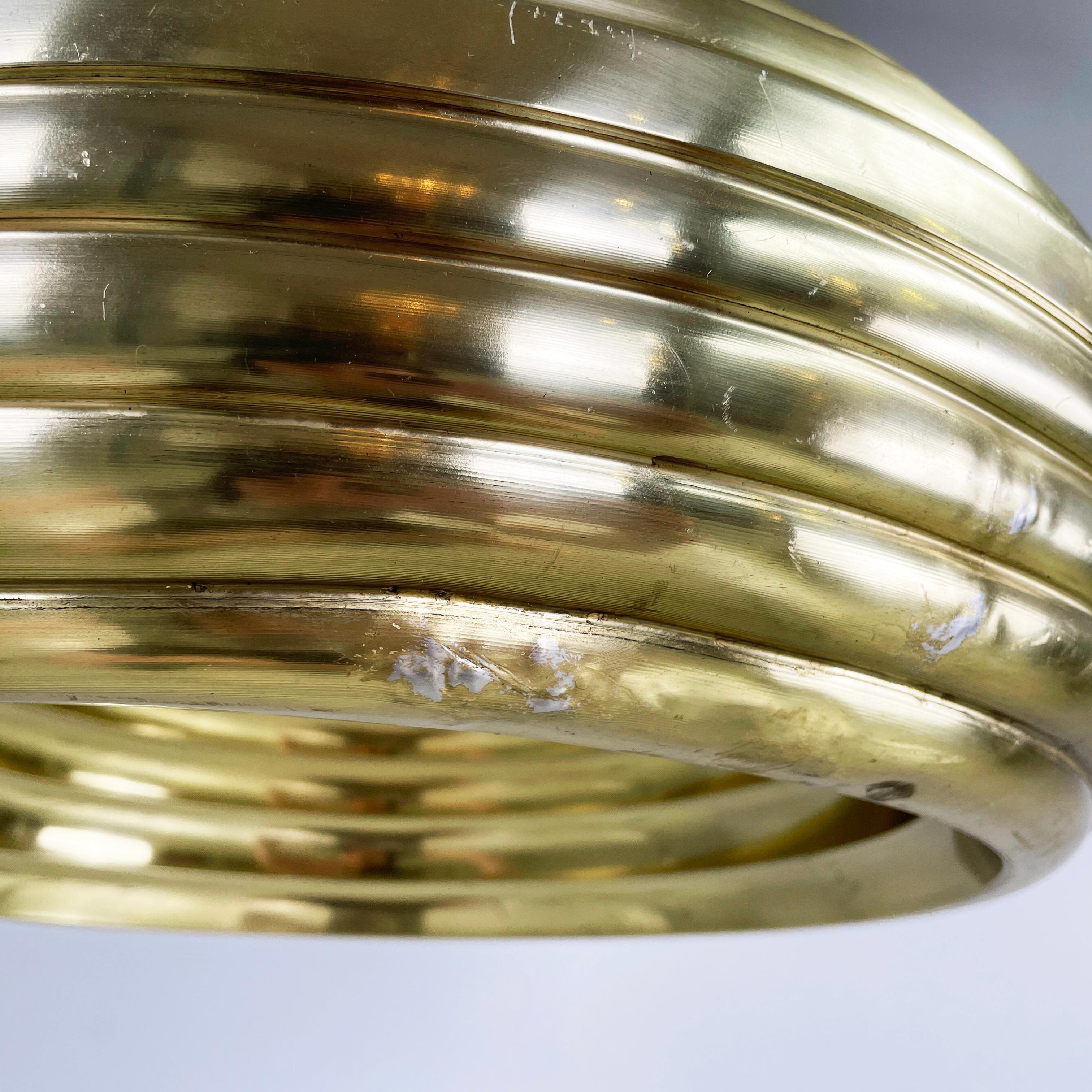 Italian mid-century gold Chandelier Splugen Brau  by Castiglioni for Flos, 1960s For Sale 8