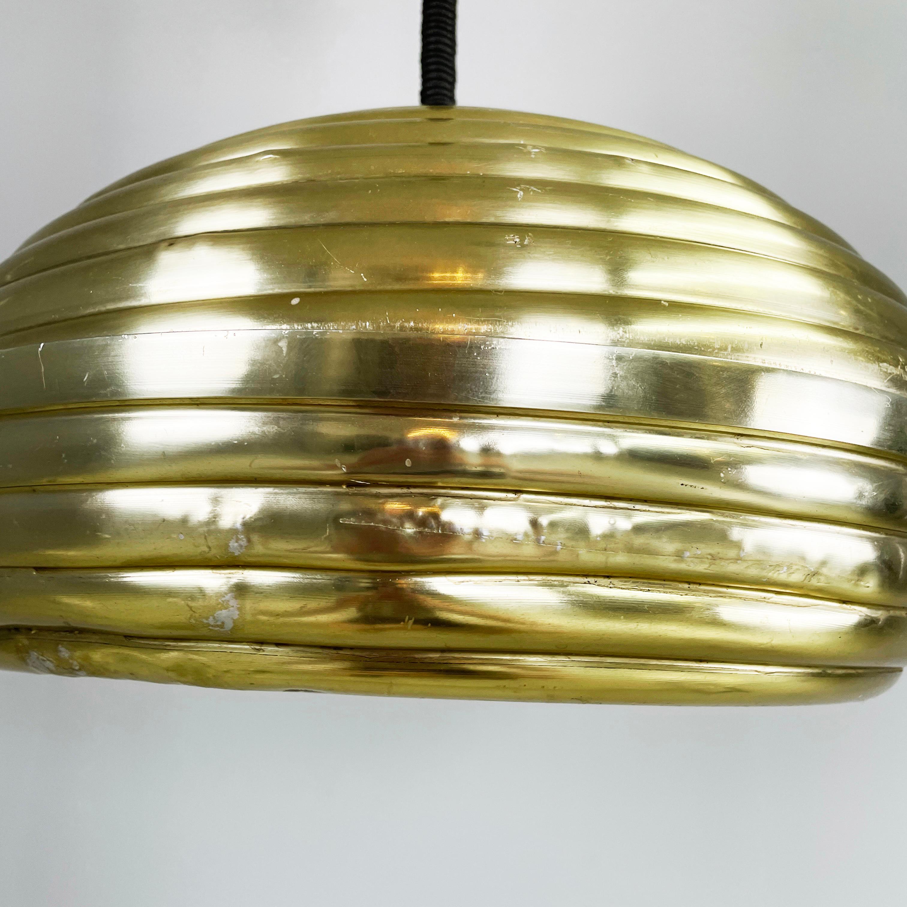 Italian mid-century gold Chandelier Splugen Brau  by Castiglioni for Flos, 1960s For Sale 9