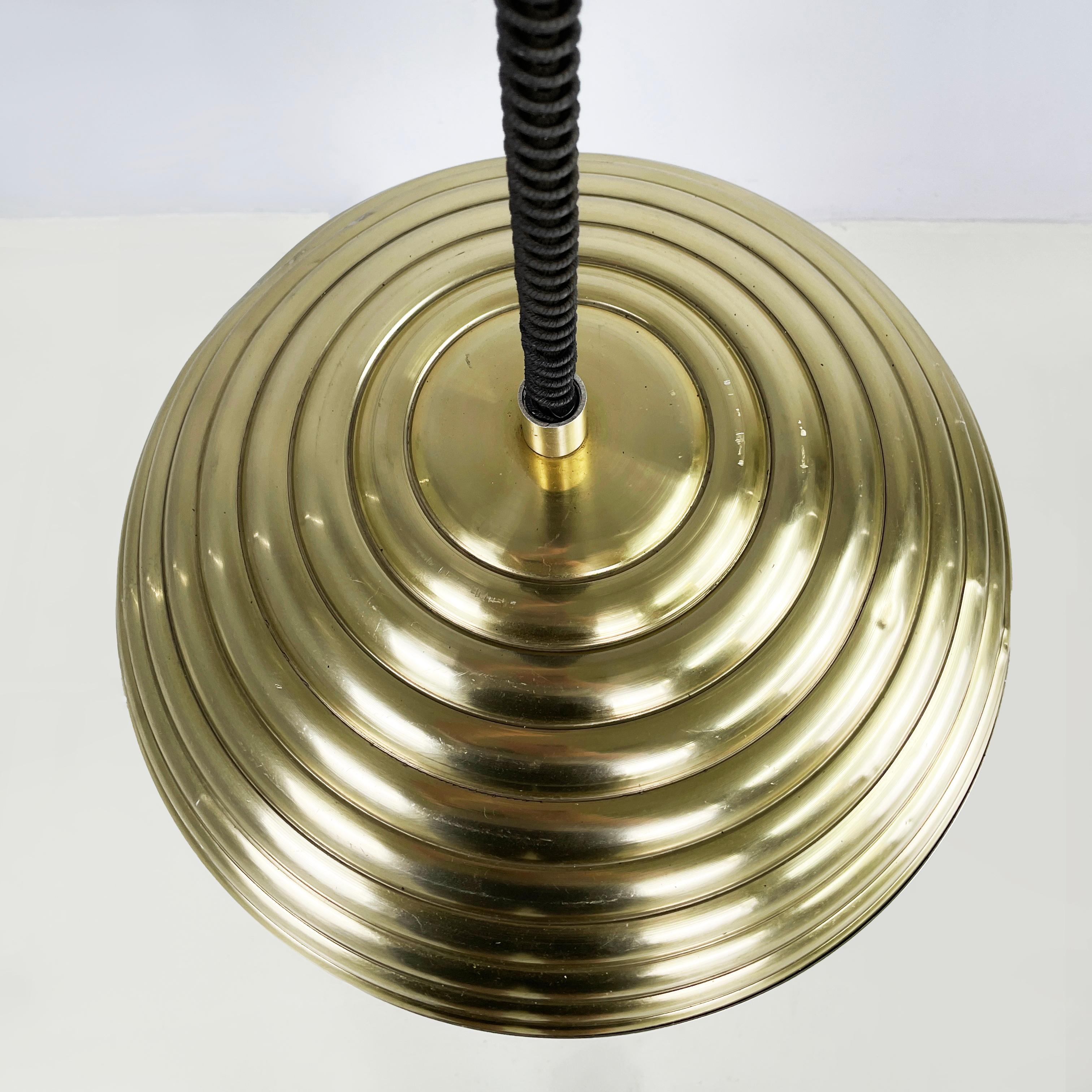 Italian mid-century gold Chandelier Splugen Brau  by Castiglioni for Flos, 1960s For Sale 10