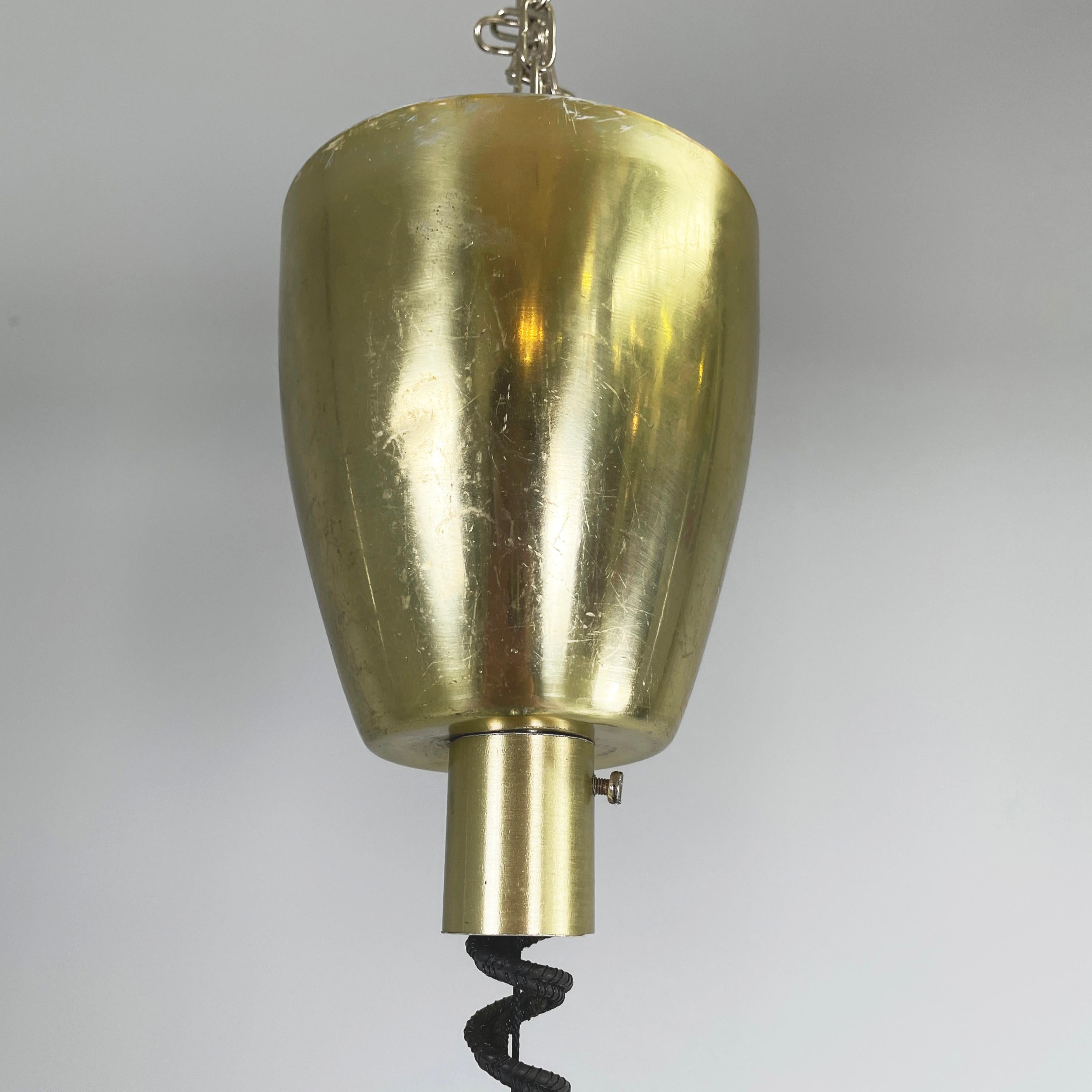 Italian mid-century gold Chandelier Splugen Brau  by Castiglioni for Flos, 1960s For Sale 12