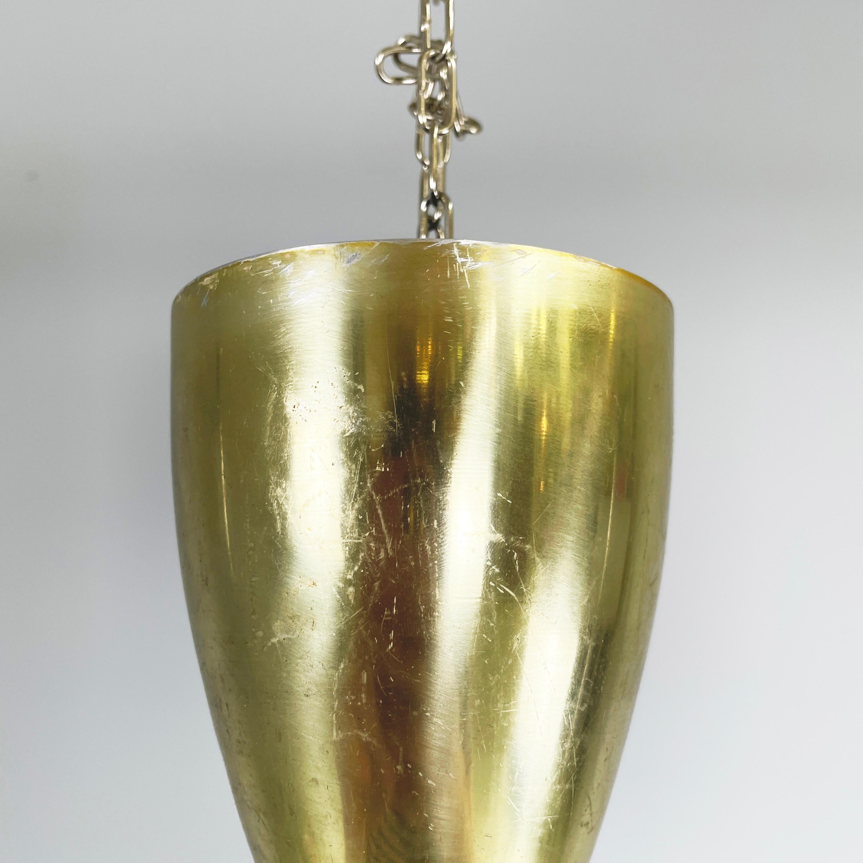 Italian mid-century gold Chandelier Splugen Brau  by Castiglioni for Flos, 1960s For Sale 13