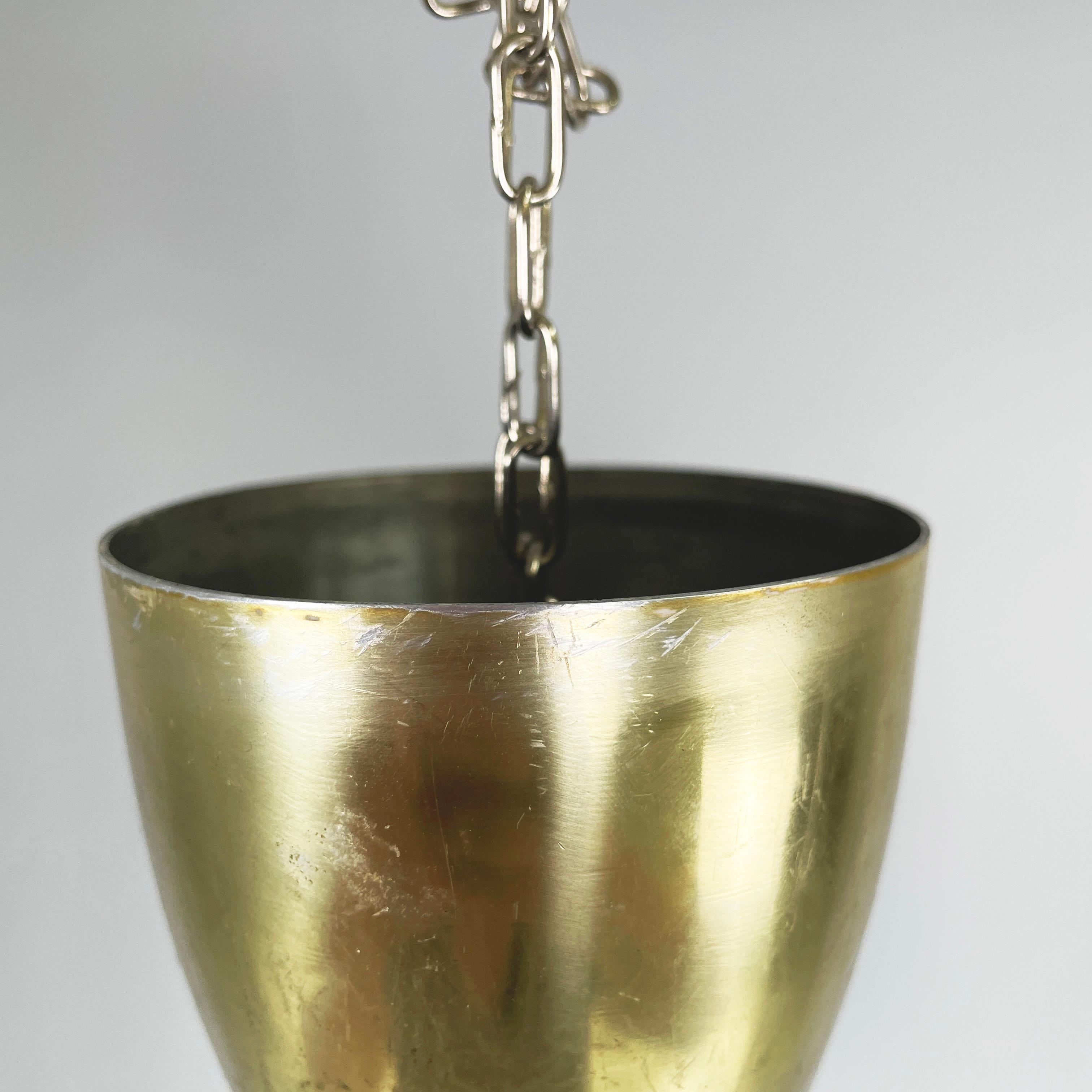 Italian mid-century gold Chandelier Splugen Brau  by Castiglioni for Flos, 1960s For Sale 14