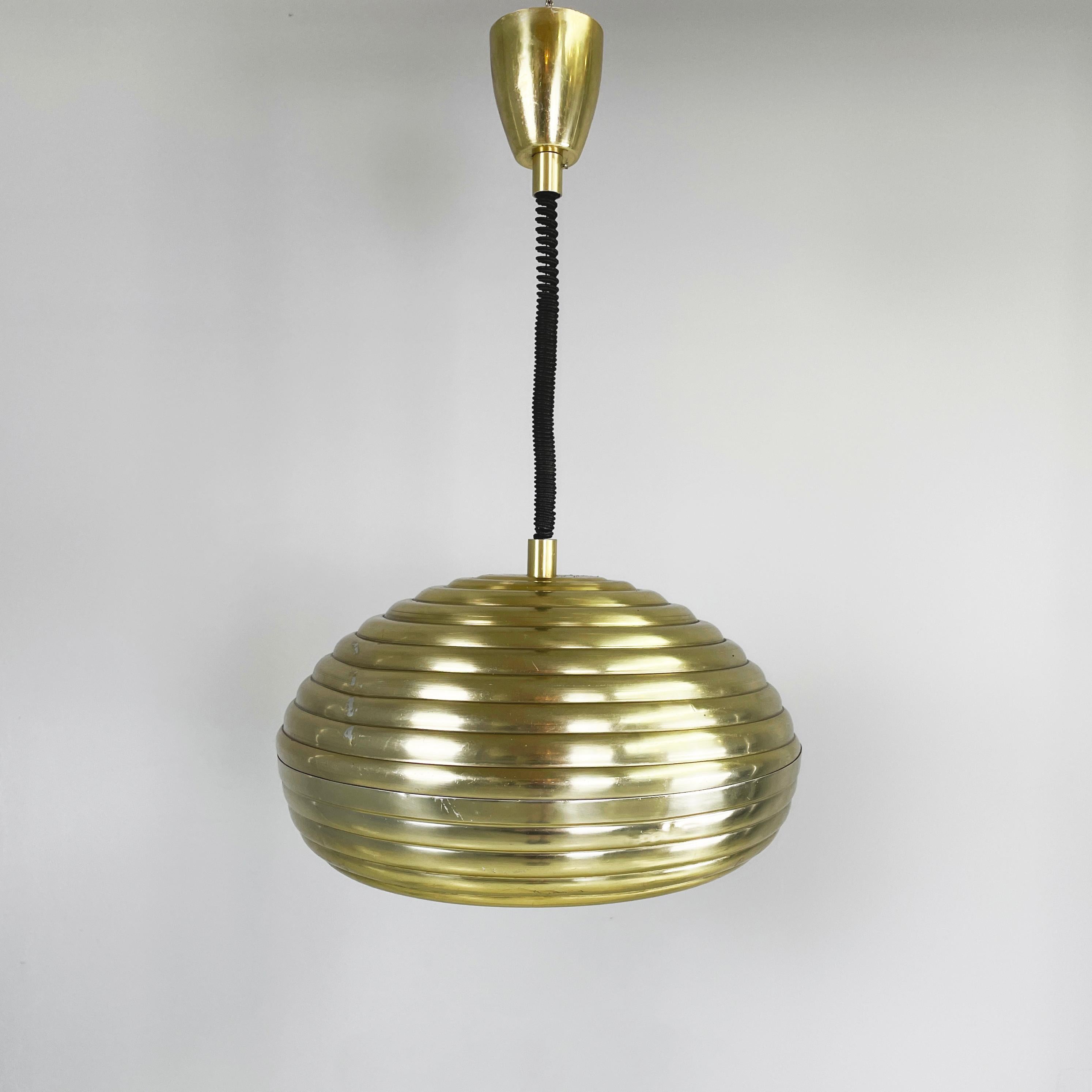 Mid-Century Modern Italian mid-century gold Chandelier Splugen Brau  by Castiglioni for Flos, 1960s For Sale