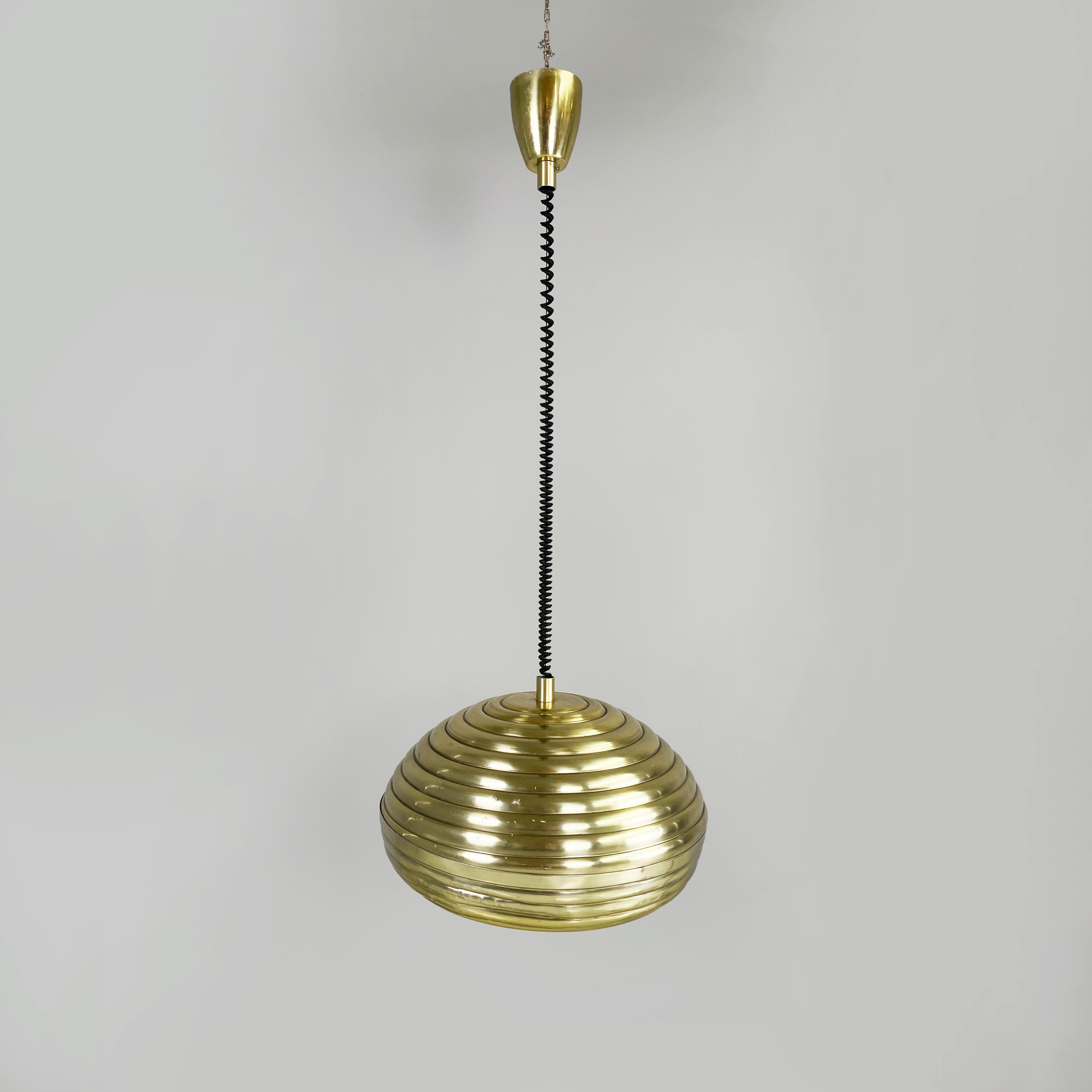 Mid-20th Century Italian mid-century gold Chandelier Splugen Brau  by Castiglioni for Flos, 1960s For Sale