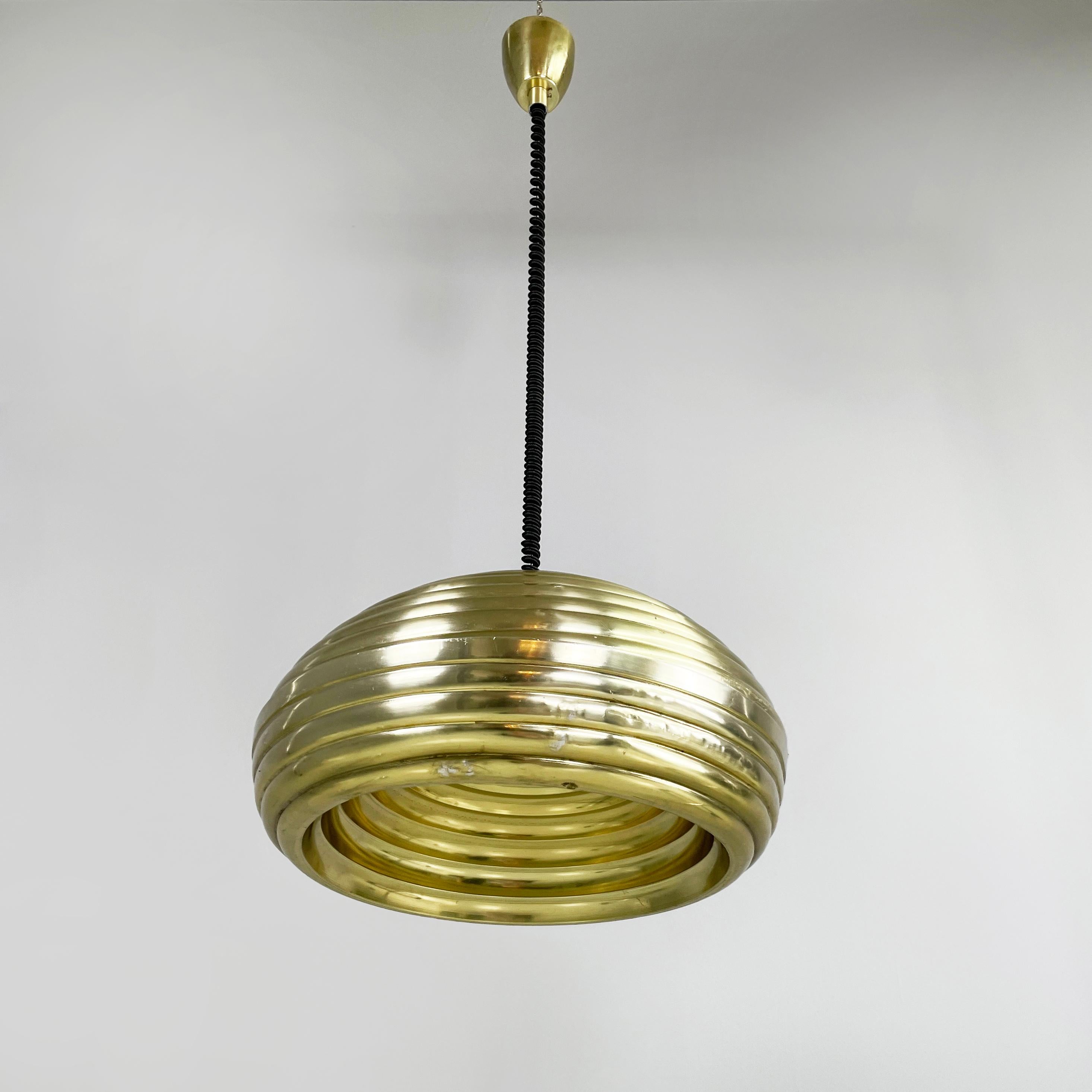 Italian mid-century gold Chandelier Splugen Brau  by Castiglioni for Flos, 1960s For Sale 1
