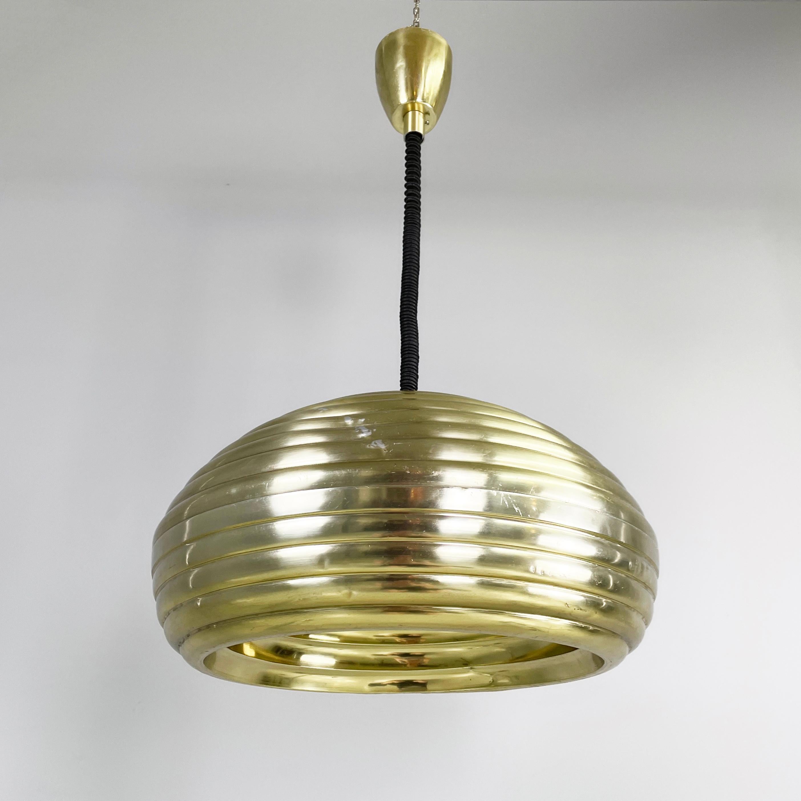 Italian mid-century gold Chandelier Splugen Brau  by Castiglioni for Flos, 1960s For Sale 2