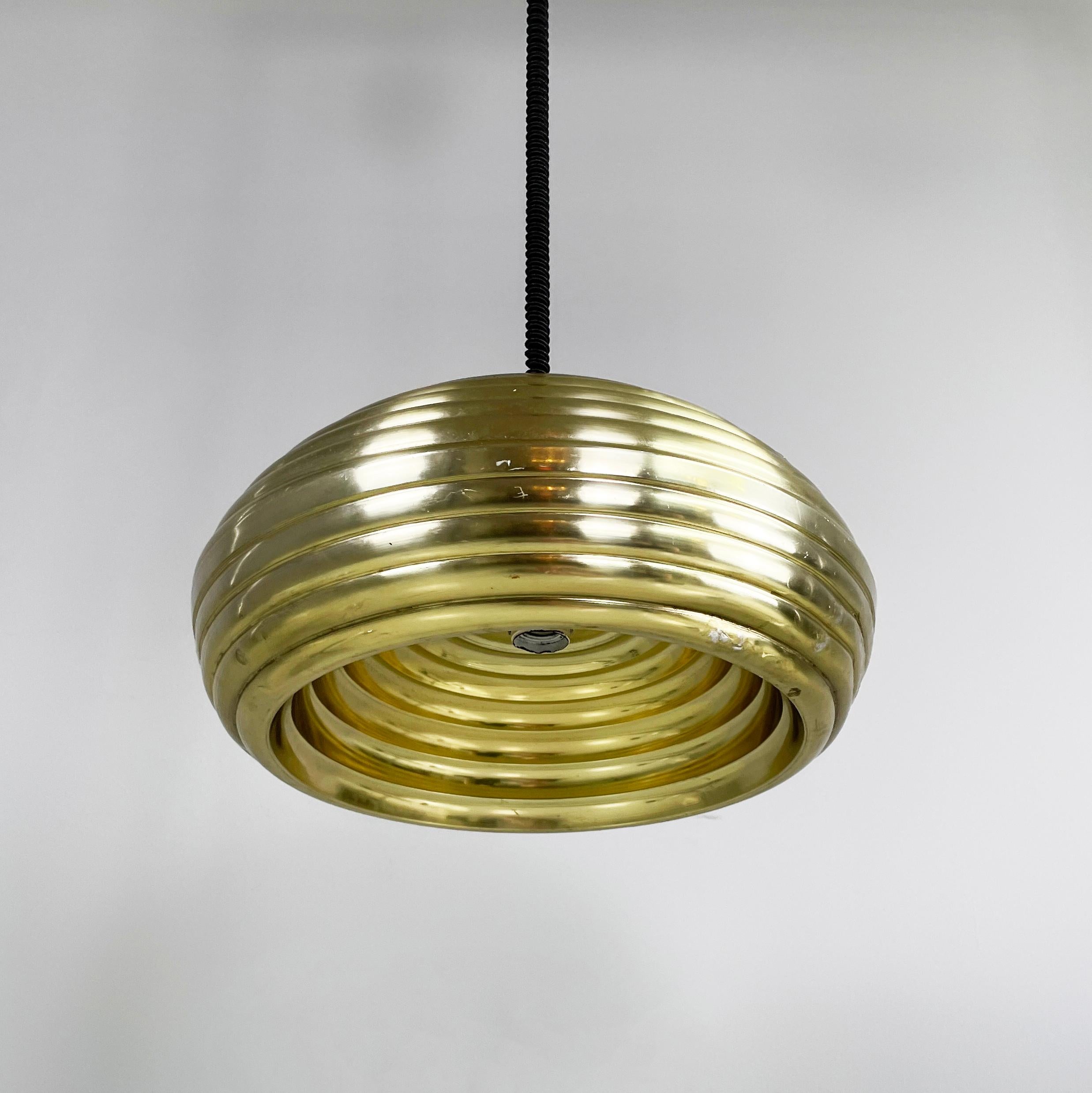 Italian mid-century gold Chandelier Splugen Brau  by Castiglioni for Flos, 1960s For Sale 3