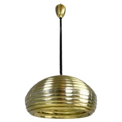 Italian mid-century gold Chandelier Splugen Brau  by Castiglioni for Flos, 1960s