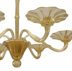 Italian Mid-Century Gold Dusted Glass Chandeliers