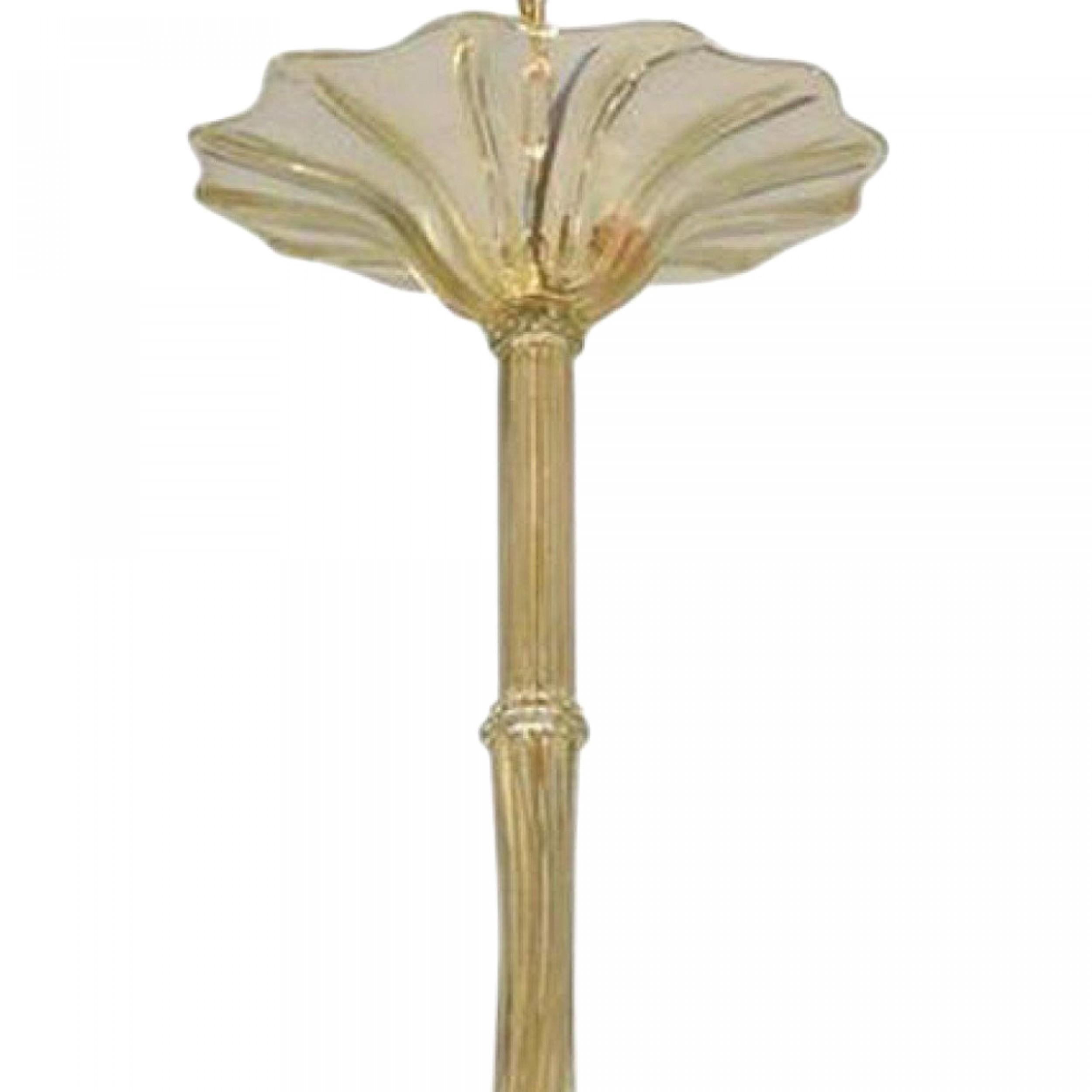 Mid-Century moderno Lampadari italiani di metà secolo in vetro spolverato d'oro in vendita