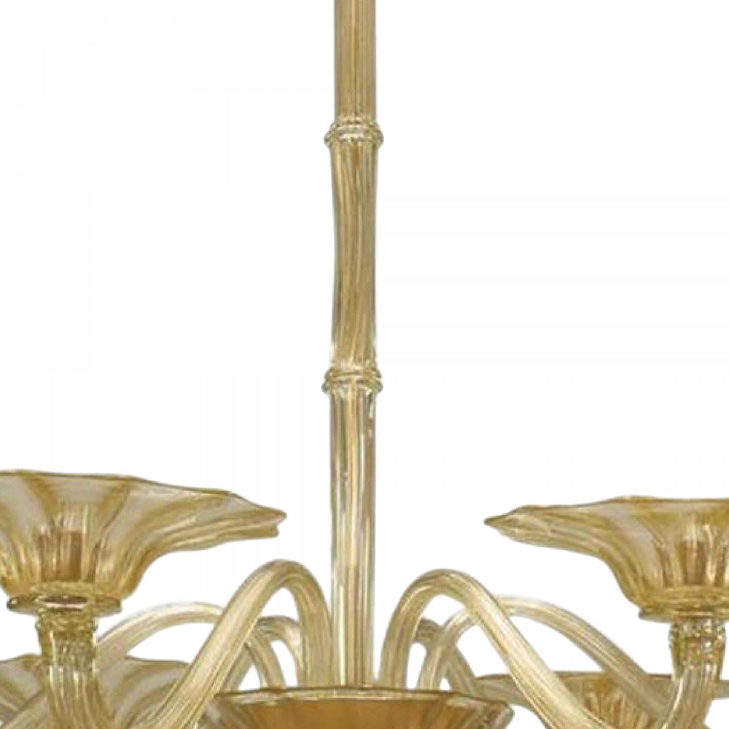 Italiano Lampadari italiani di metà secolo in vetro spolverato d'oro in vendita