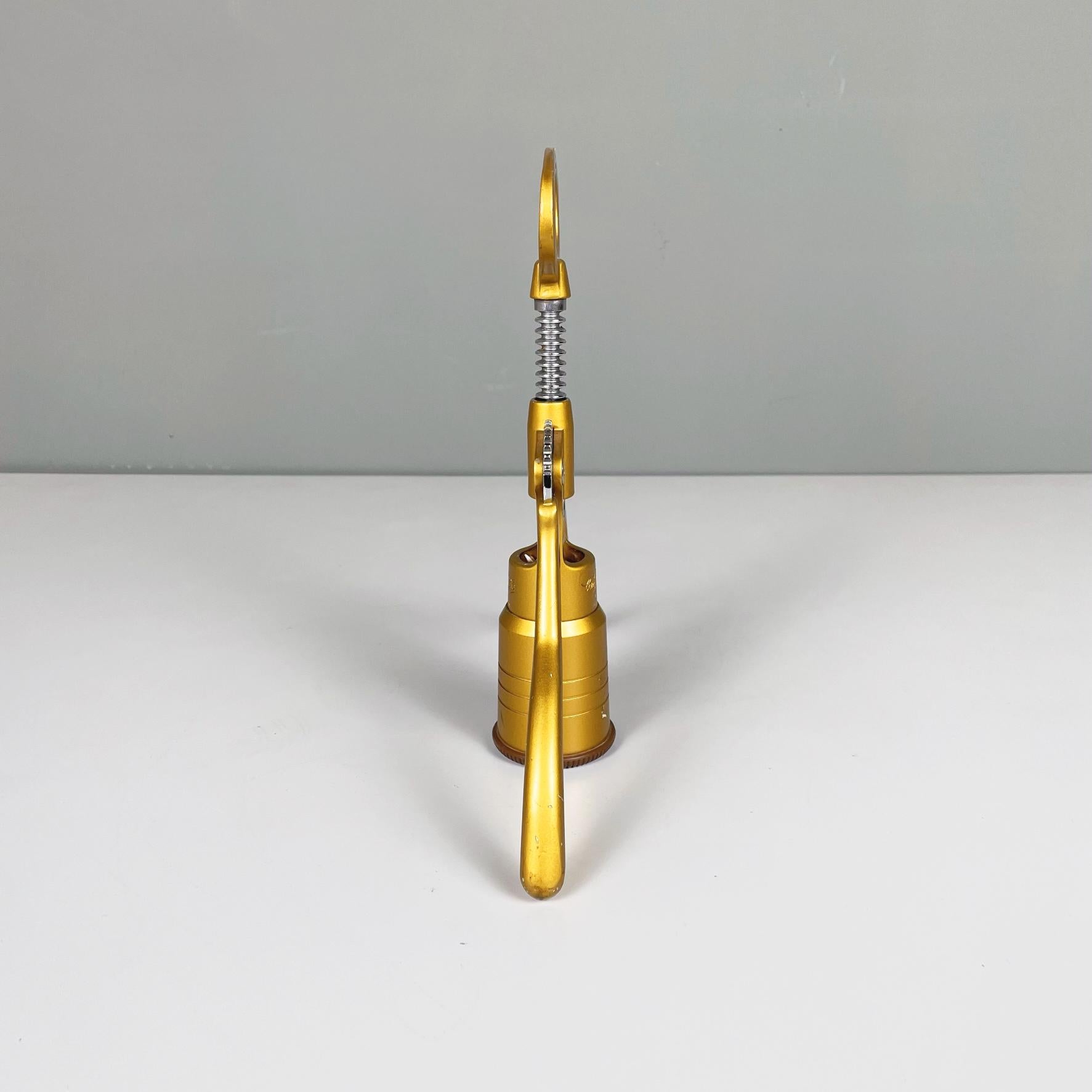 Italienische Mitte des Jahrhunderts Gold Metall Korkenzieher mod. Groß  von Tullio Campagnolo, 1970er Jahre (Moderne der Mitte des Jahrhunderts)