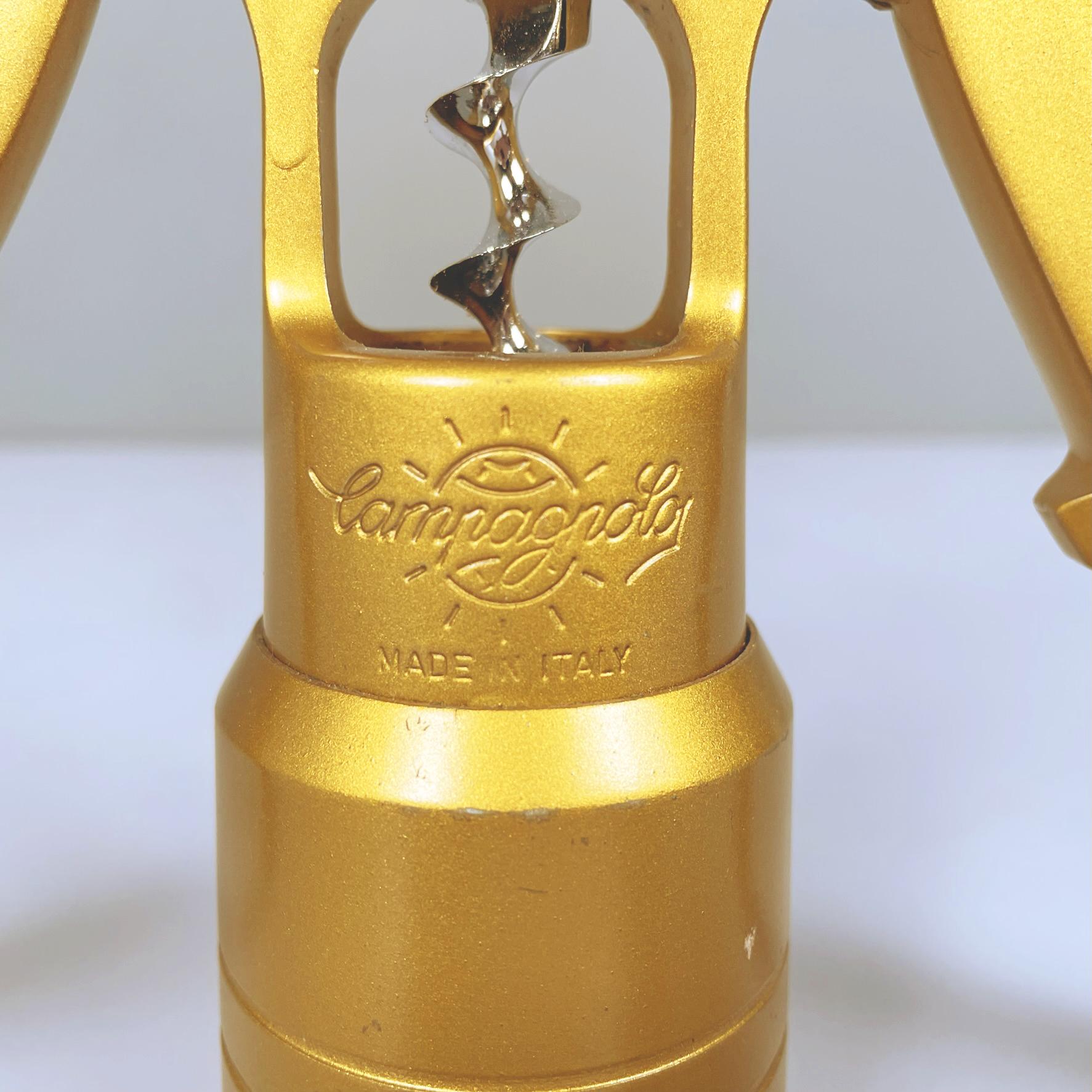 Italienische Mitte des Jahrhunderts Gold Metall Korkenzieher mod. Groß  von Tullio Campagnolo, 1970er Jahre 2