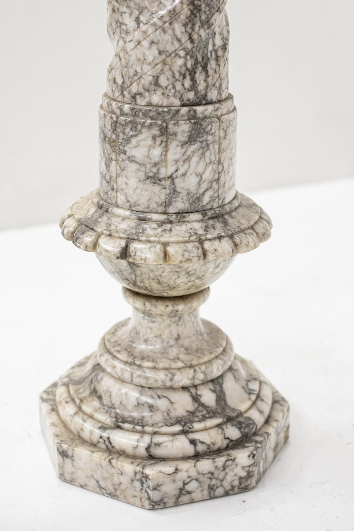 Mid-20th Century Italian Mid-Century Gray Marble Column For Sale