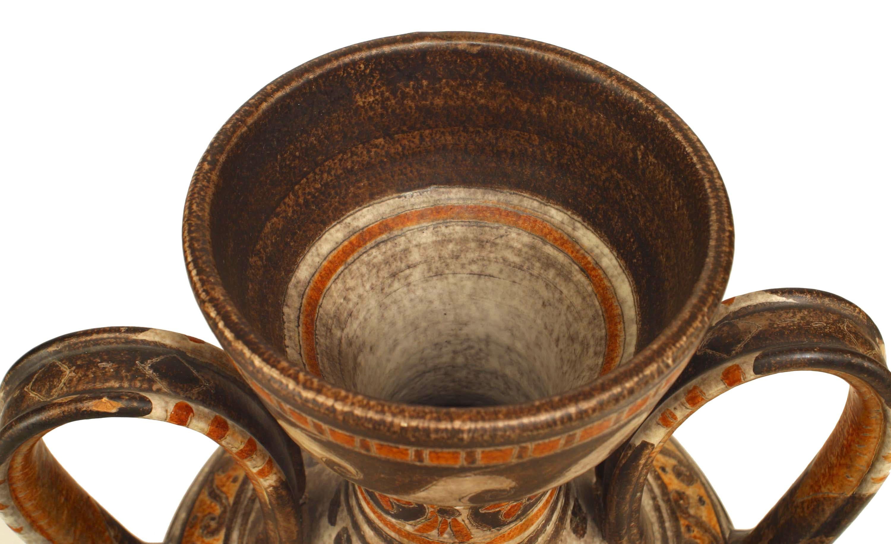 20th Century Italian Mid-Century Grecian Etruscan Style Earthenware Urn
