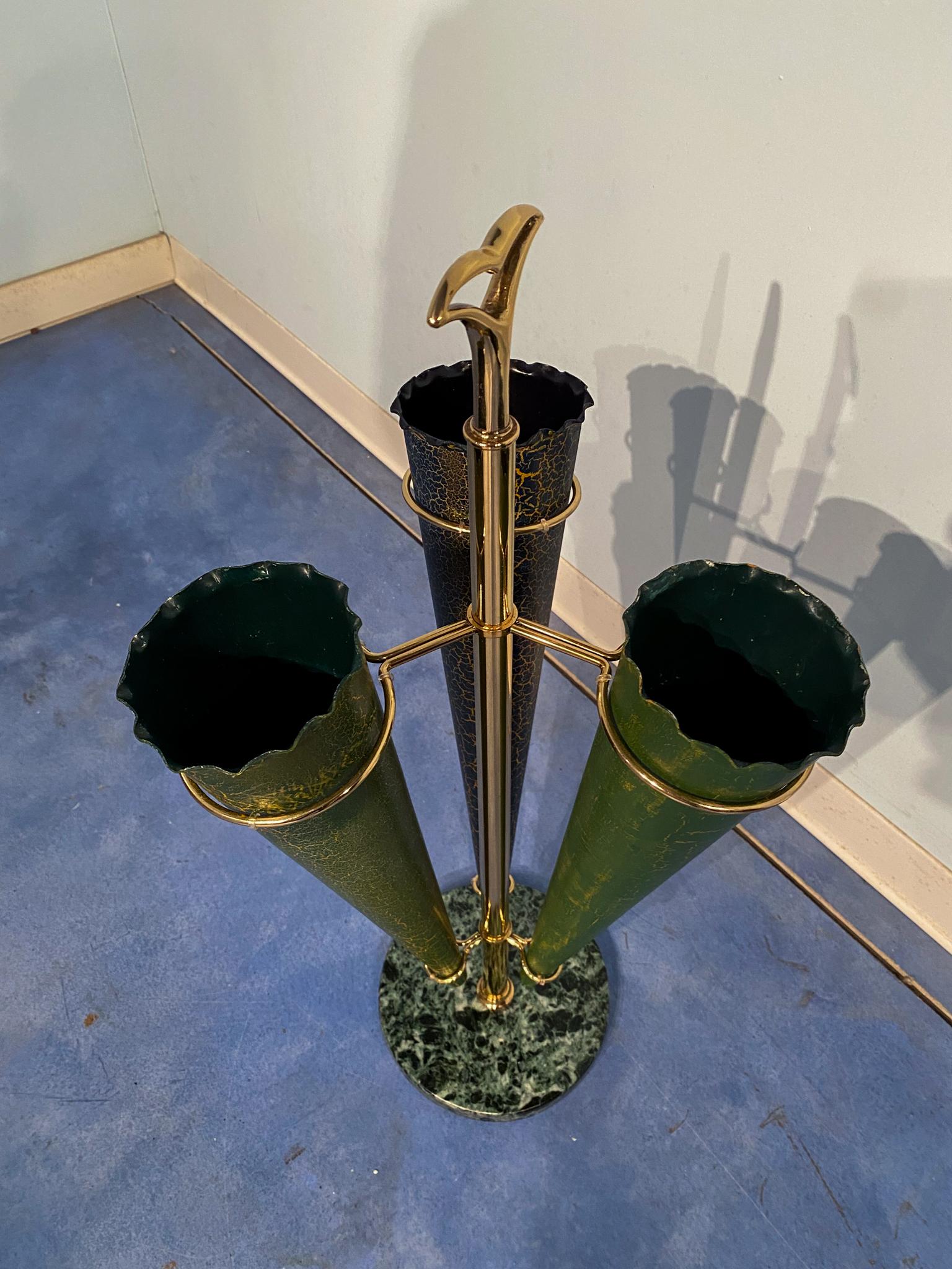 Italian Mid-Century Green Color Umbrella Stands 