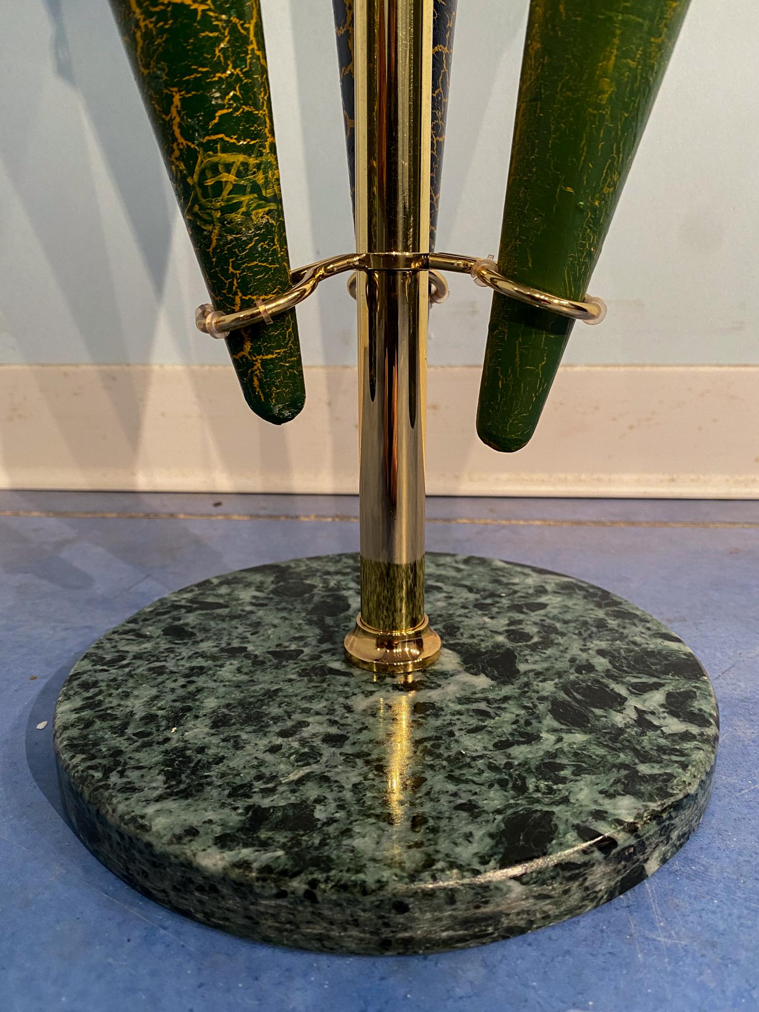 Italienische Mid-Century-Schirmständer in Grün, „Cracked Effect“, 1950er Jahre (Moderne der Mitte des Jahrhunderts) im Angebot