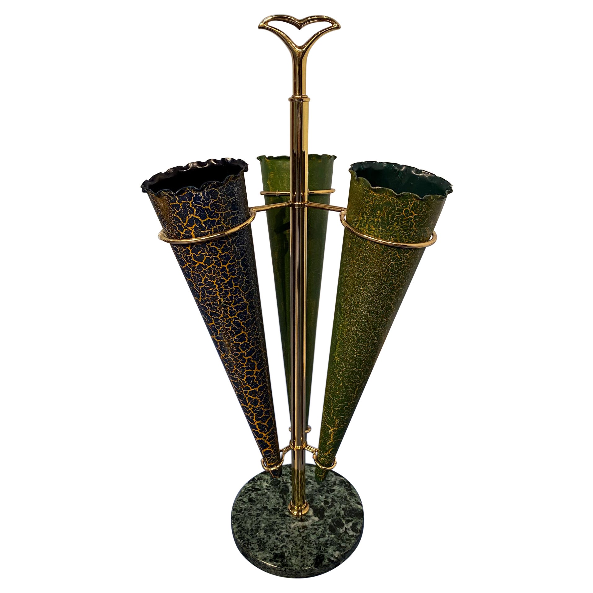 Porte-parapluies italiens de couleur verte du milieu du siècle « effet caché », années 1950