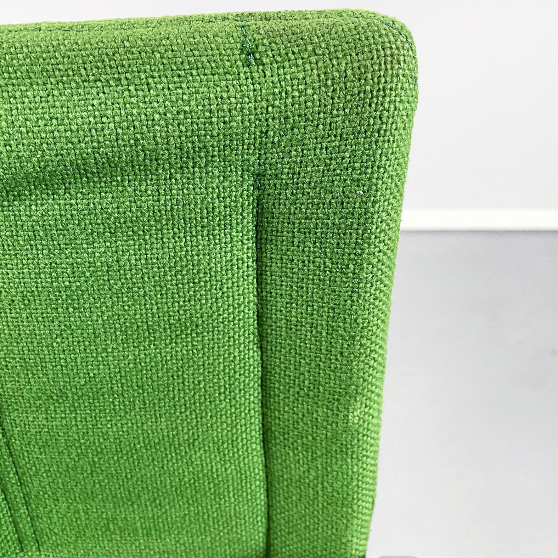 Italian Mid-Century Green Fabric and Steel Office Chairs by Zanotta, 1980s 5