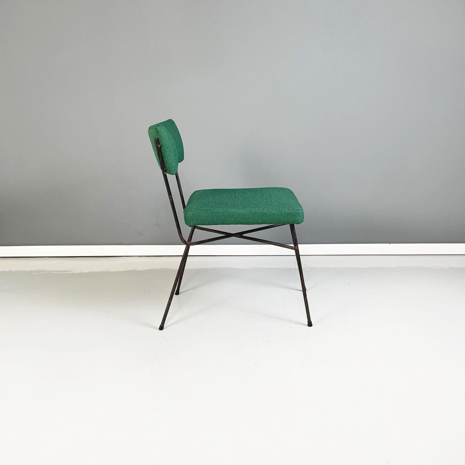 Mid-Century Modern Italian Mid-Century Green Fabric Chair Elettra by Studio BBPR for Arflex, 1960s