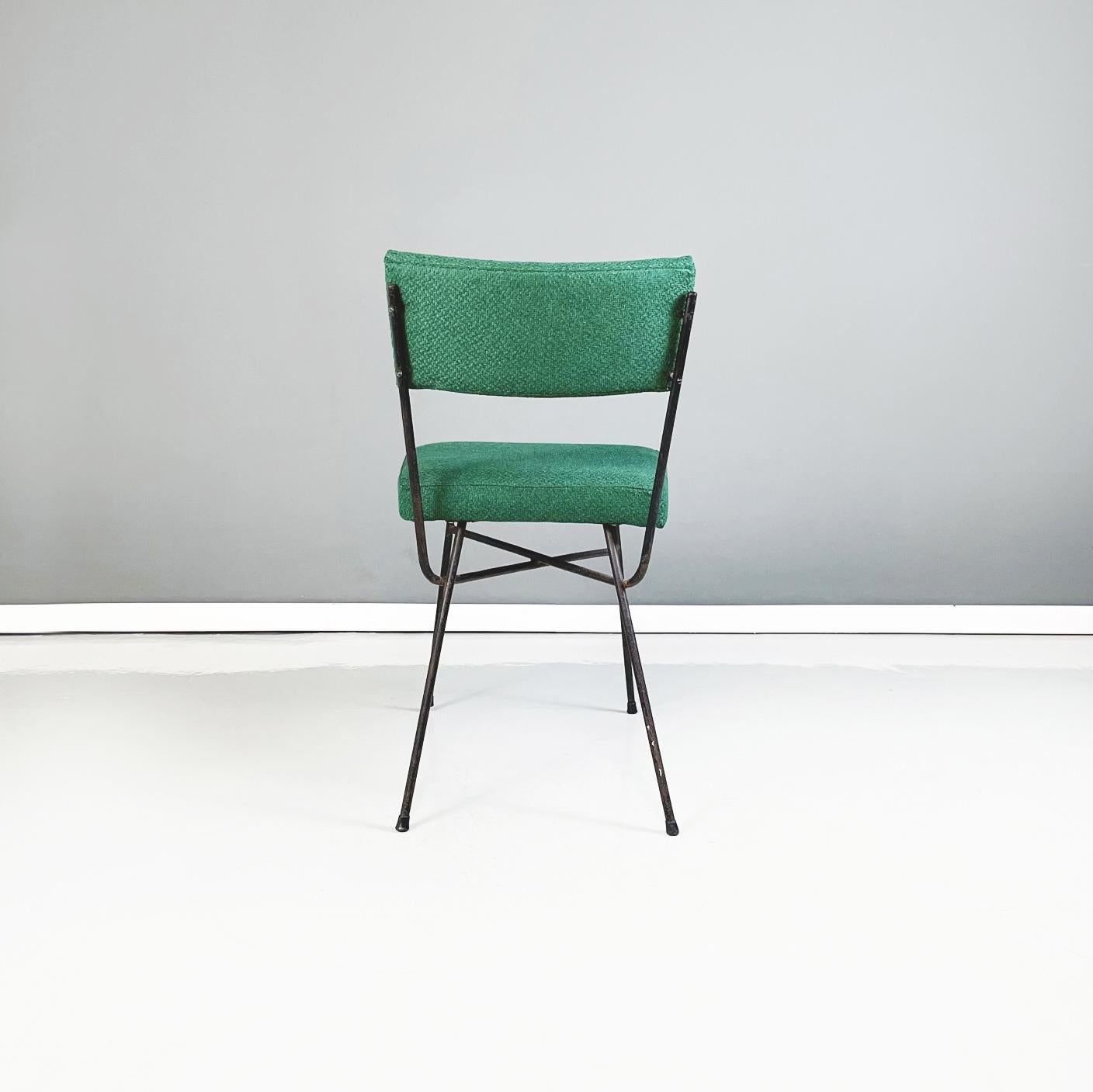 Mid-20th Century Italian Mid-Century Green Fabric Chair Elettra by Studio BBPR for Arflex, 1960s For Sale